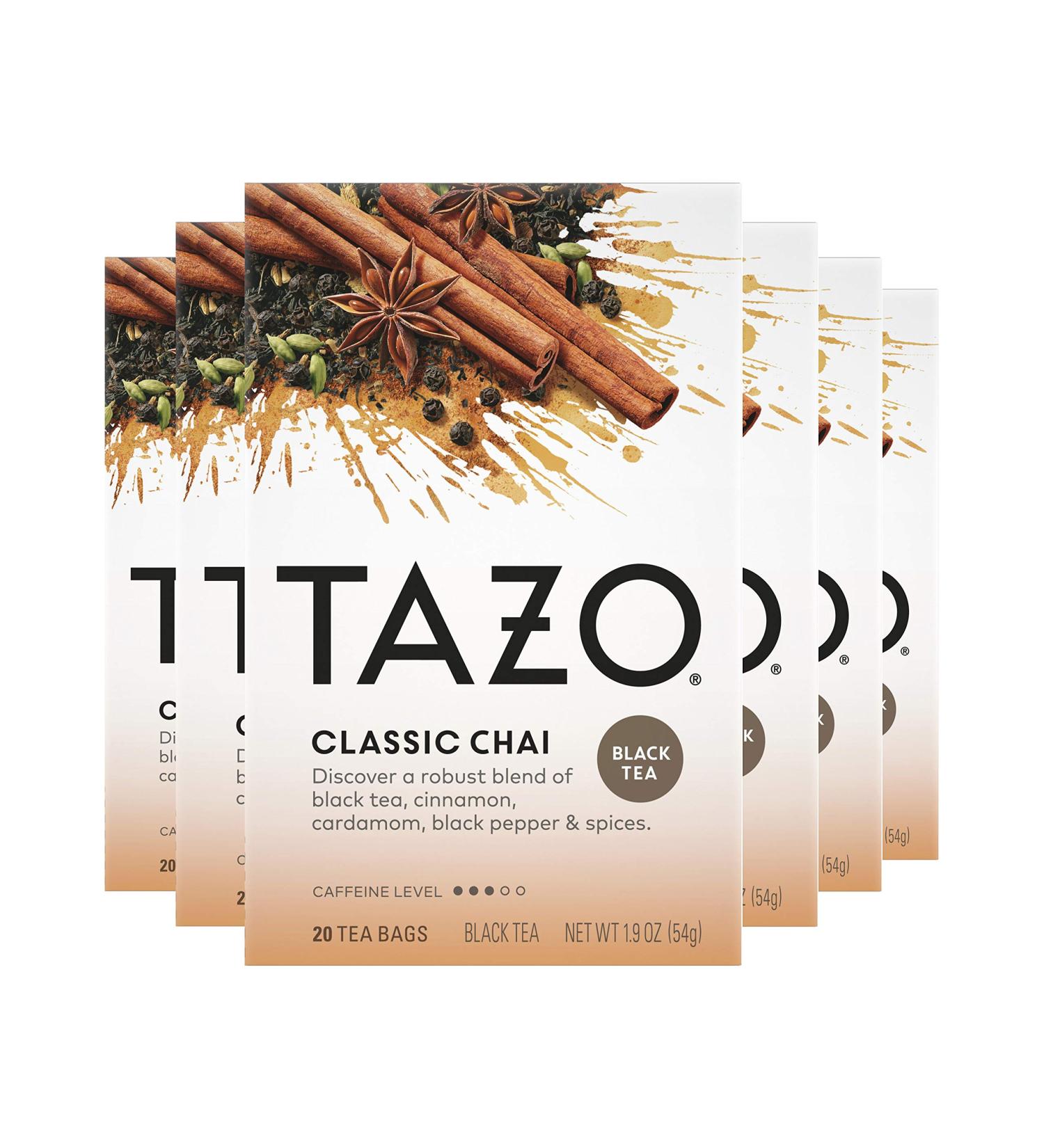 TAZO Black Chai Tea Bags - Classic 20 Count (Pack of 6) - Buy Online on GoSupps.com