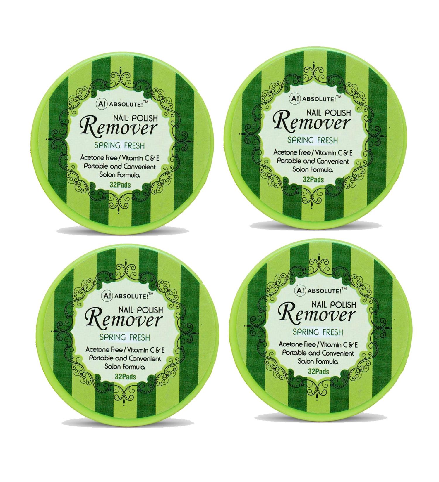 Absolute Nail Polish Remover Pads Spring Fresh Scent - 4 pieces 4 pieces Spring