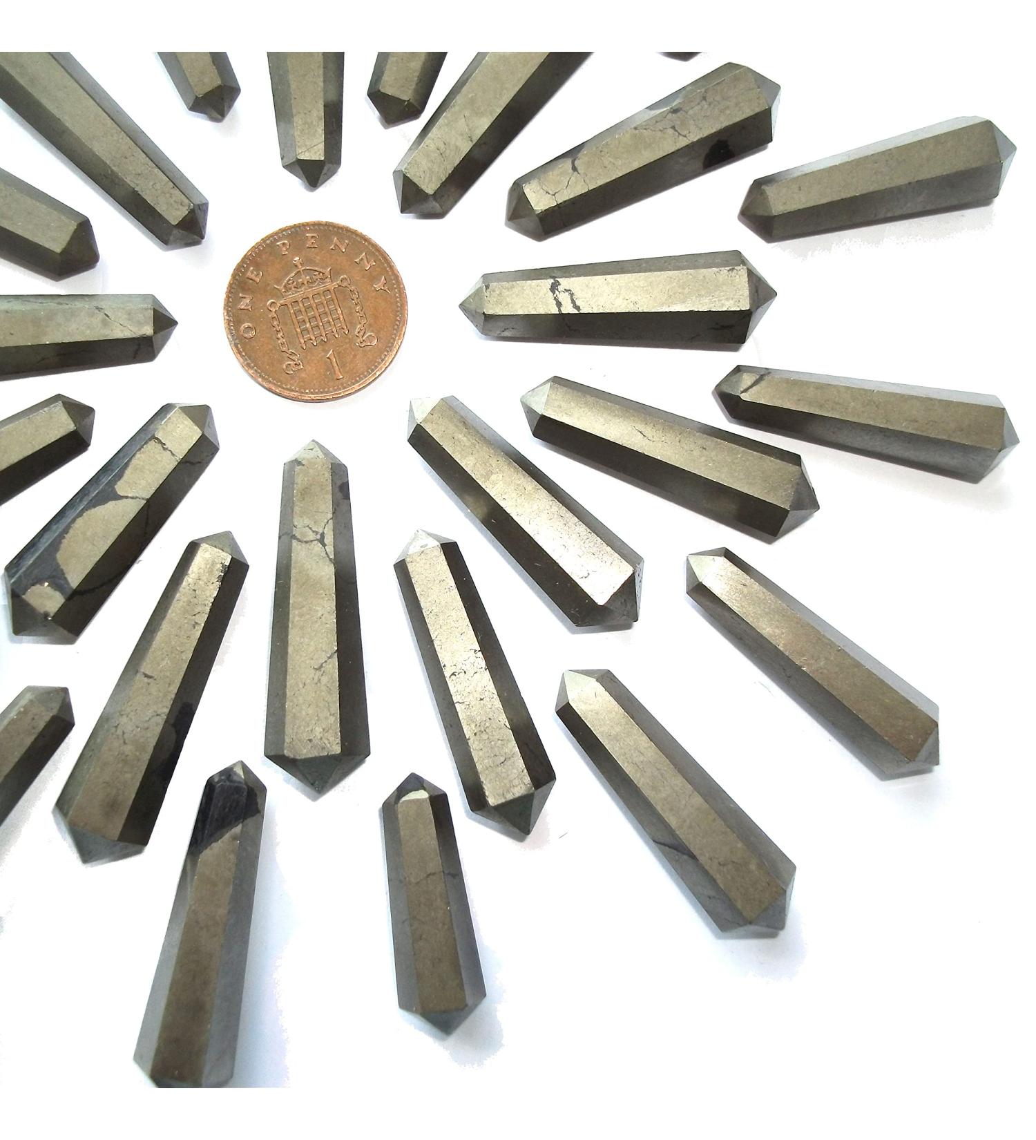 1 x Faceted DT Crystal Vogel Wand Point 30-40mm (Pyrite)