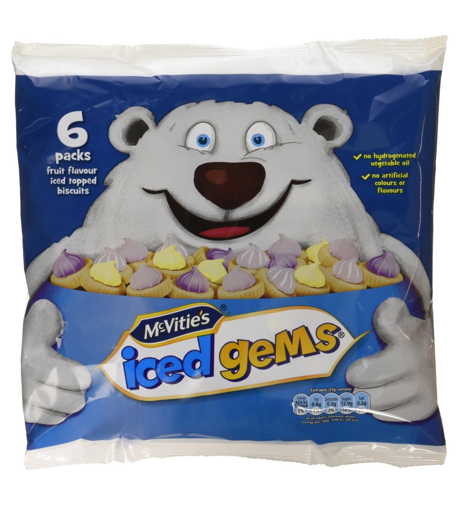 McVitie's Iced Gems 6 x 25g - Delicious Mini Biscuits for Snacking - Buy Online on GoSupps.com
