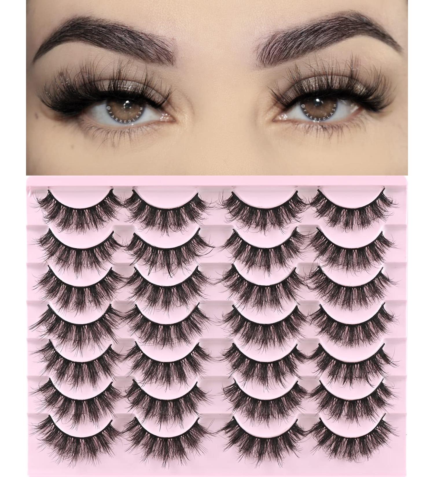 8D Faux Mink Fluffy Eyelashes - 14 Pairs Natural Look False Short Fake Lashes | F6 (11-17mm) - Buy Online on GoSupps.com