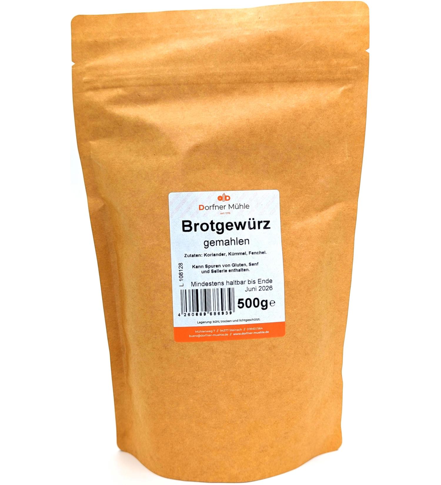  Dorfner M hle Dorfner M hle Bread Spice 500 g Traditionally ground Bavarian spice blend - Buy Online on GoSupps.com