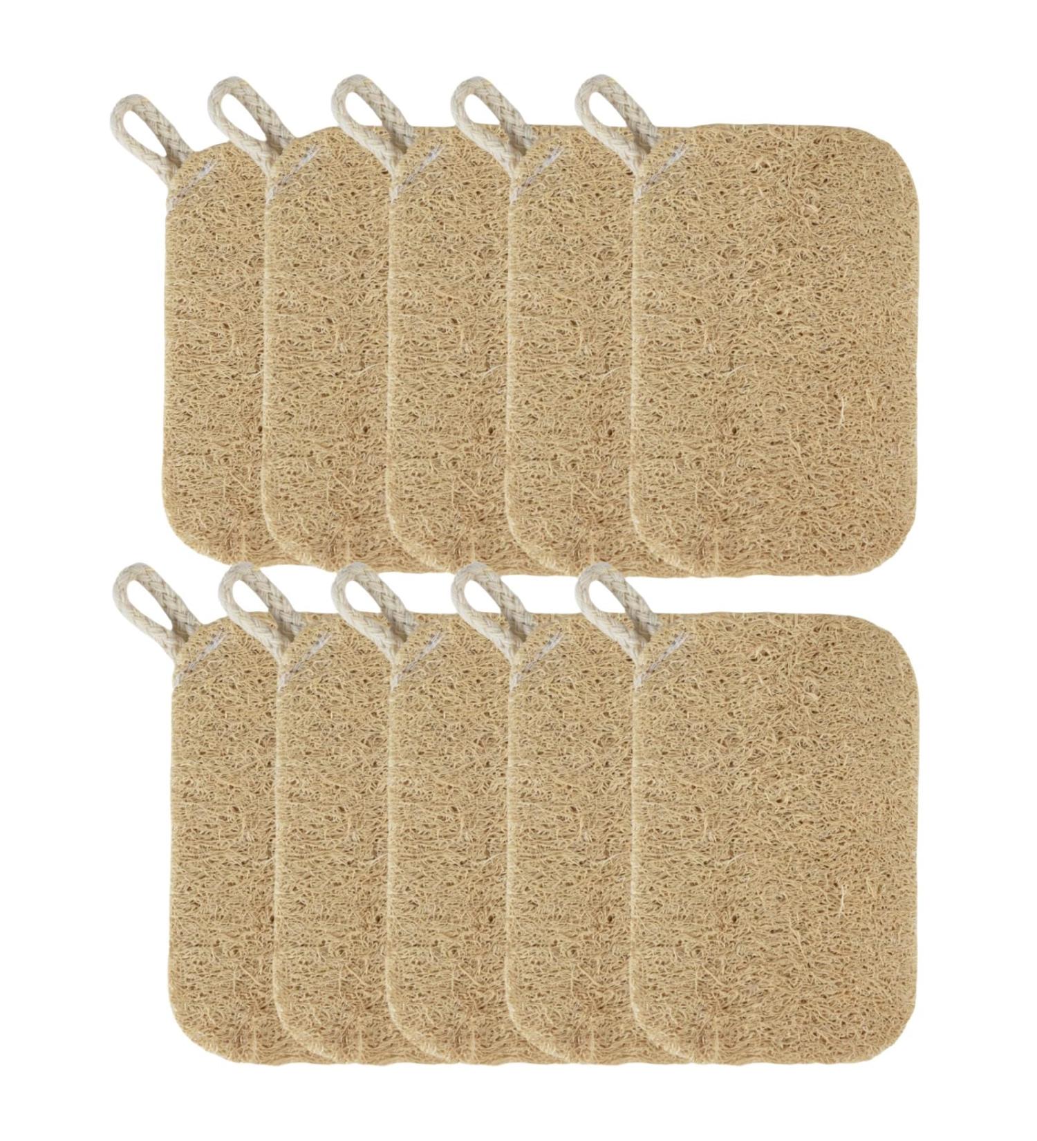 Natural Loofah Kitchen Dish Sponges Scrubber (10Pack) Non-Scratch Scrub Cleaning Sponge Green Eco-Friendly Plant Fiber Biodegradable Loofah Sponges - Buy Online on GoSupps.com