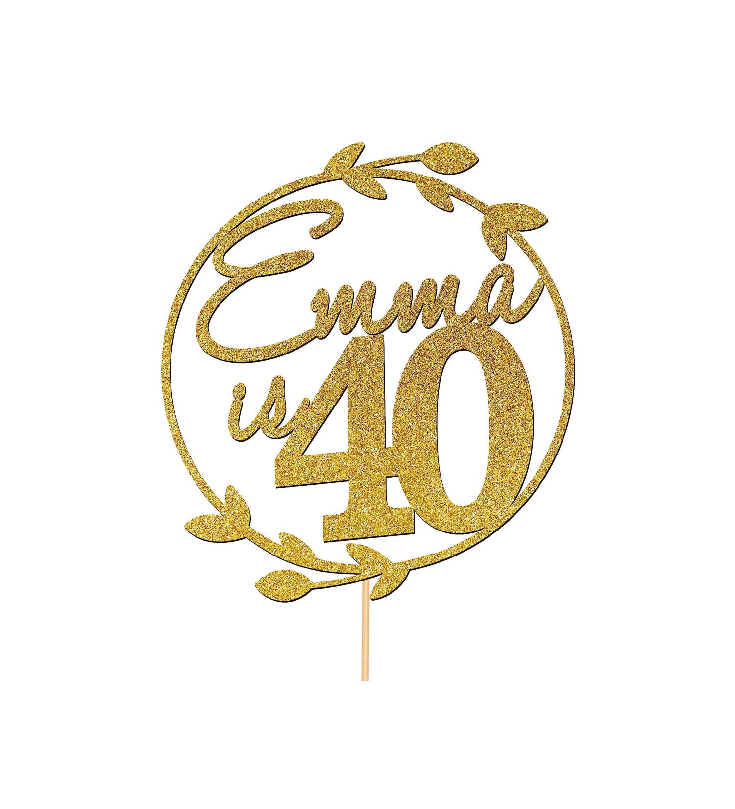 Personalised Cake Topper 40th Birthday Cake Decorations Any Name Circle Botanical Wreath For Mum Dad Any Age 25th 30th 50th - CT12 - Buy Online on GoSupps.com