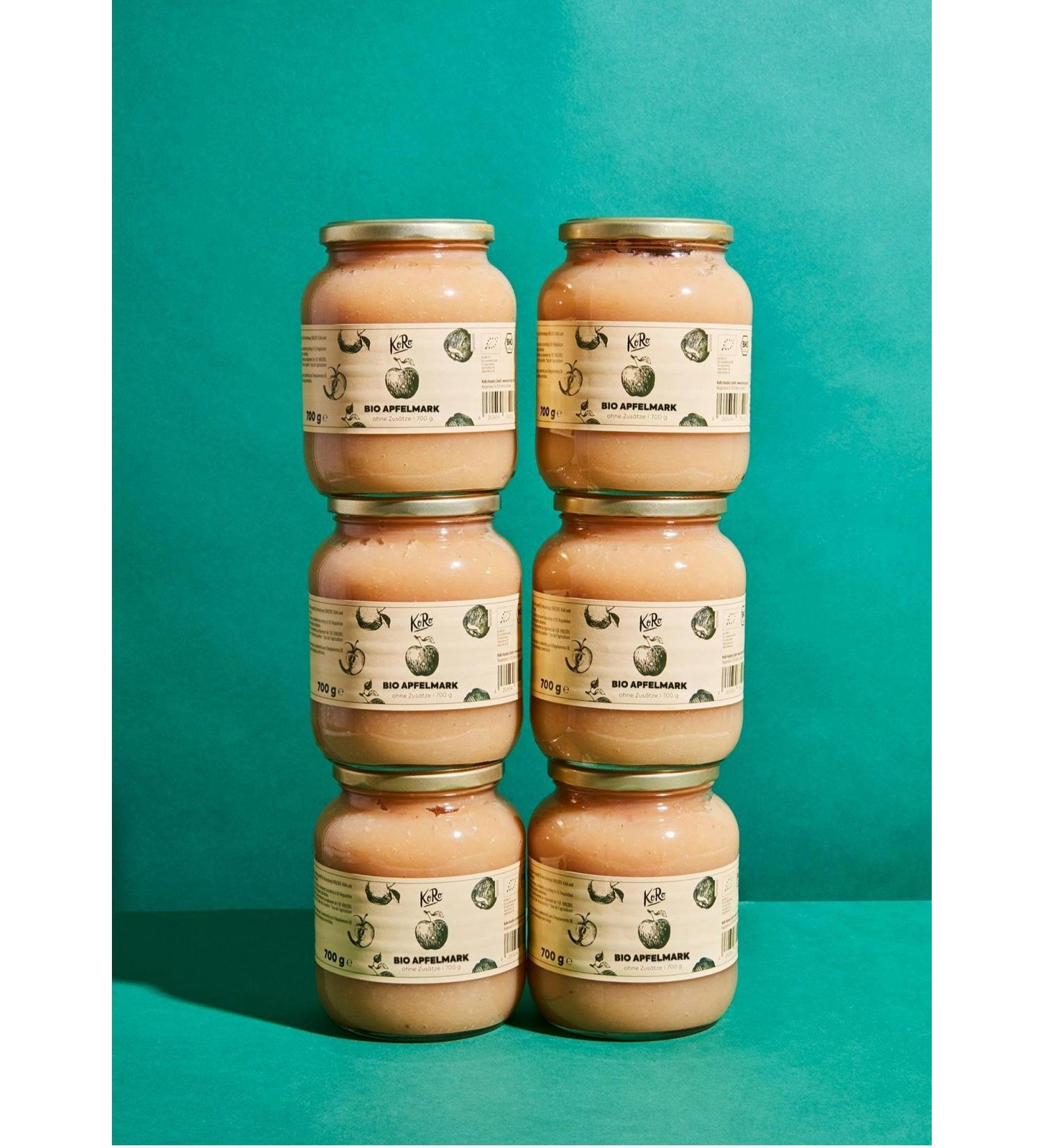 KoRo Organic Apple Sauce 6 x 700g | 100% Fruit No Added Sugar or Preservatives | From Controlled Organic Cultivation | Buy Internationally - Buy Online on GoSupps.com