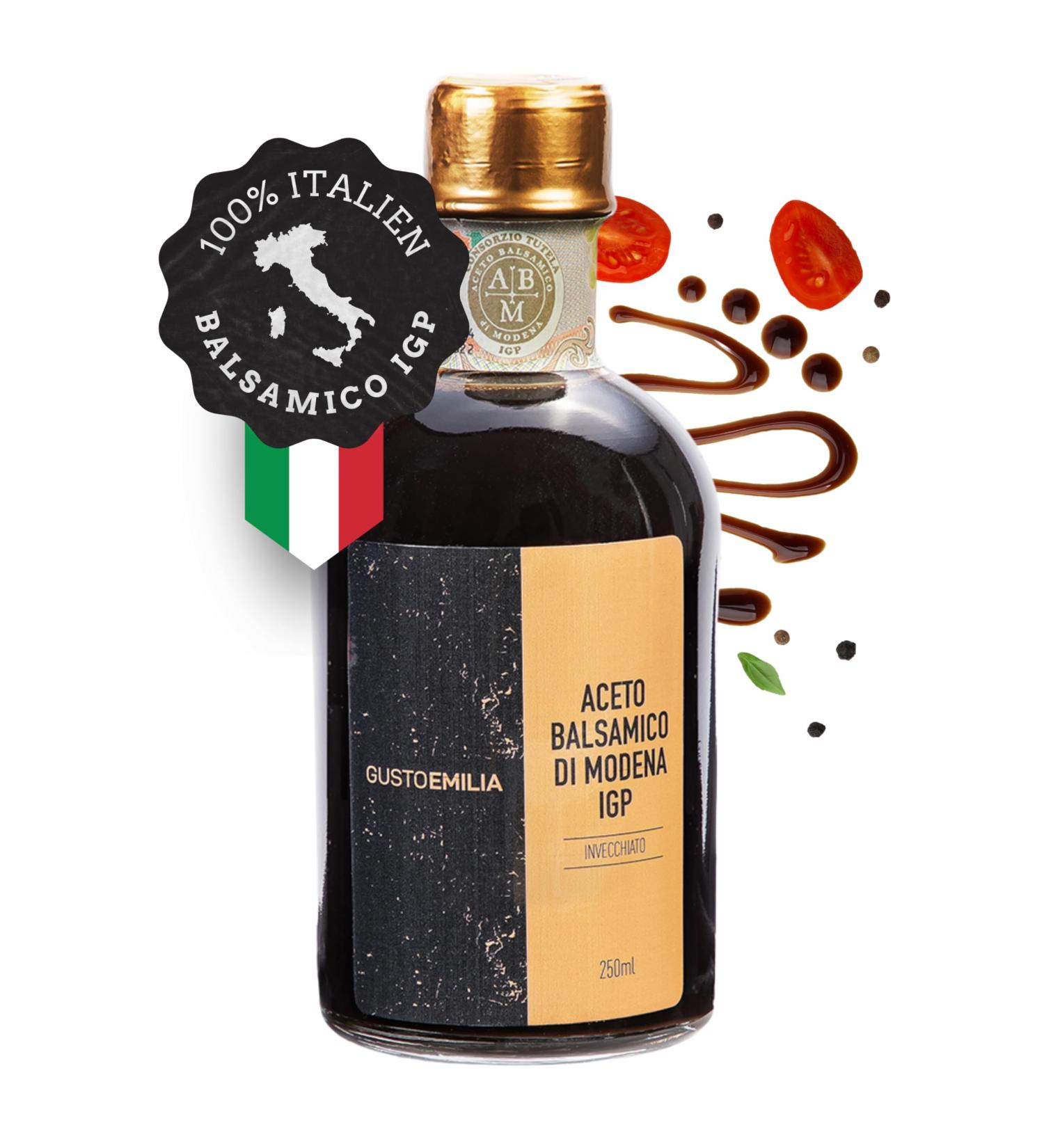 Balsamic Vinegar of Modena I.G.P. 250 ml: Authentic Traditional Aged Quality Gold Seal - Buy Online on GoSupps.com