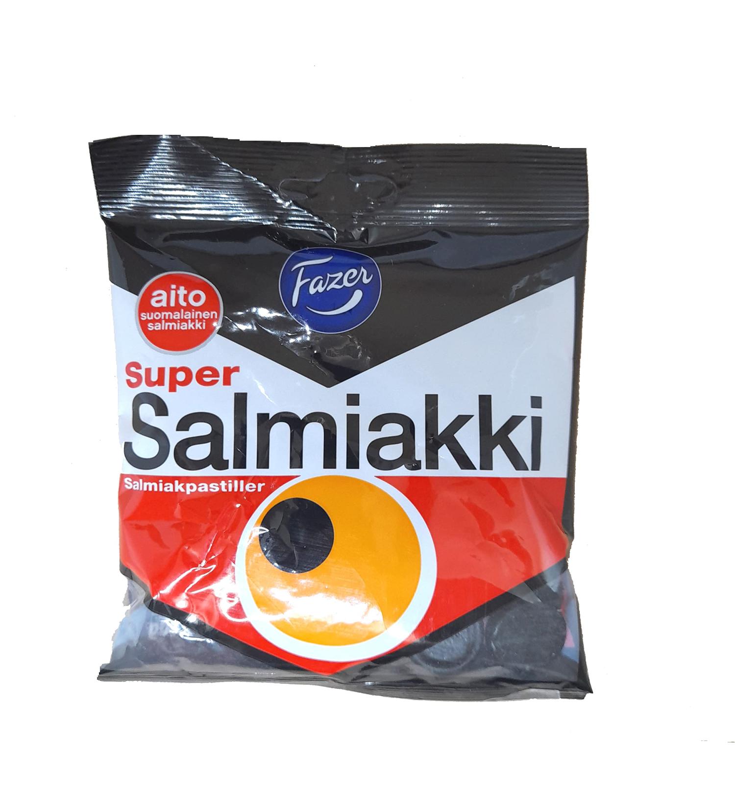 2 Bags X 80g of Fazer Super Salmiakki - Original Finnish Salty Liquorice - Salmiak - Pastilles - Candy - Sweets - Buy Online on GoSupps.com