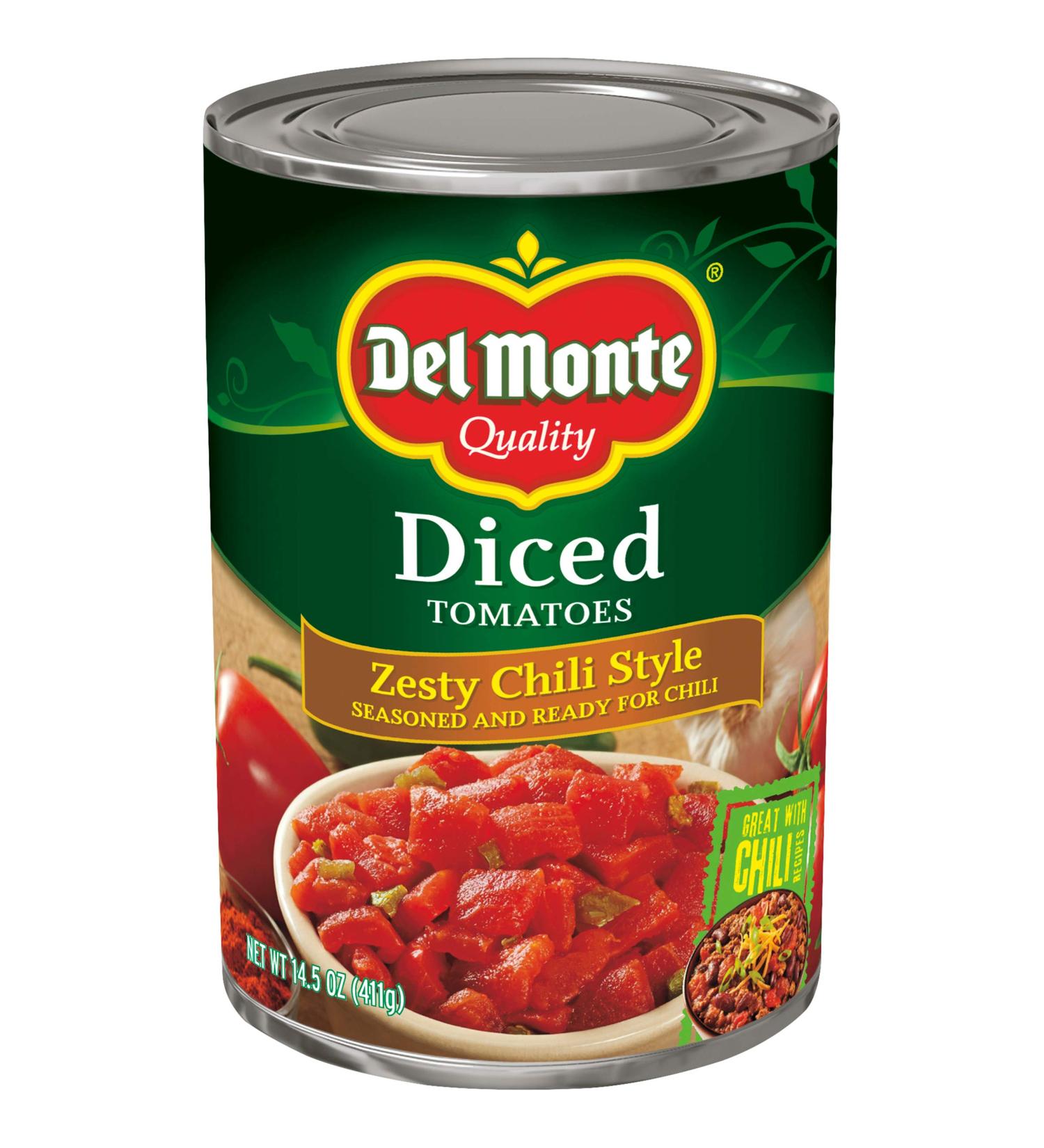 Del Monte Canned Diced Tomatoes Zesty Chili Style  14.5 Ounce - Buy Online on GoSupps.com