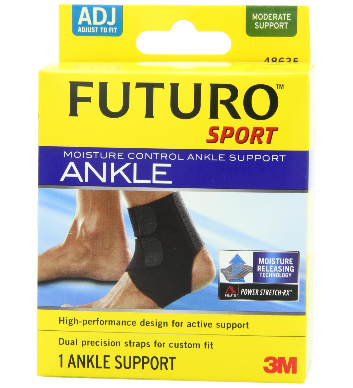 FUTURO Sport Moisture Control Ankle Support Provides support and compression to arthritic and painful ankle joints Adjustable