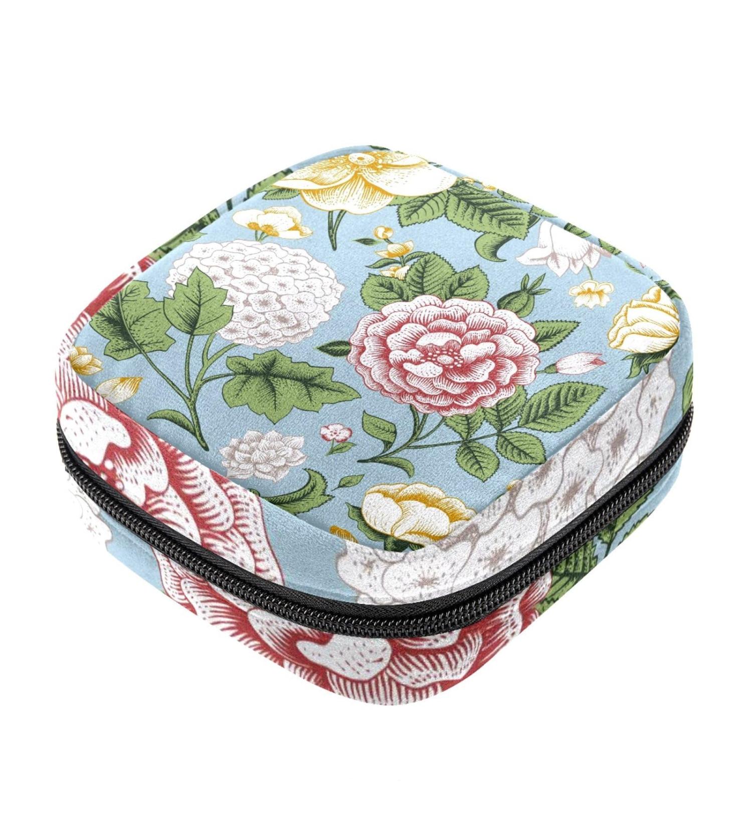 Sanitary Napkin Storage Bag Portable Period Bag - Multicolor Hydrangea Design - Buy Online on GoSupps.com