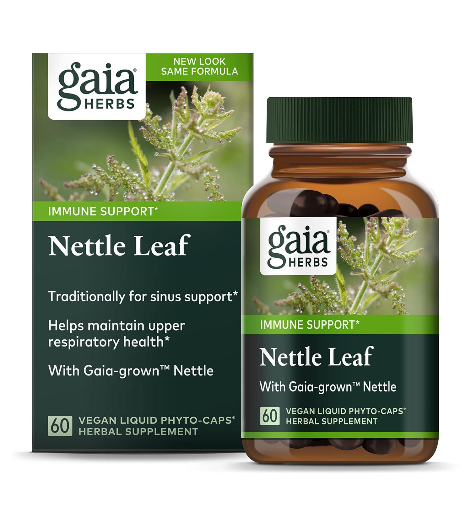 Gaia Herbs Nettle Leaf 60 Vegan Phyto-Caps | Natural Allergy Relief & Immune Support - Buy Online on GoSupps.com