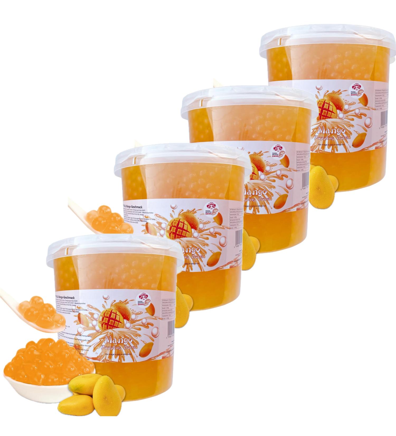 Buy 4x3kg Mango Bubble Tea Pearls - Vegan Boba Pearl Set for DIY Bubble Tea & Parties - Buy Online on GoSupps.com