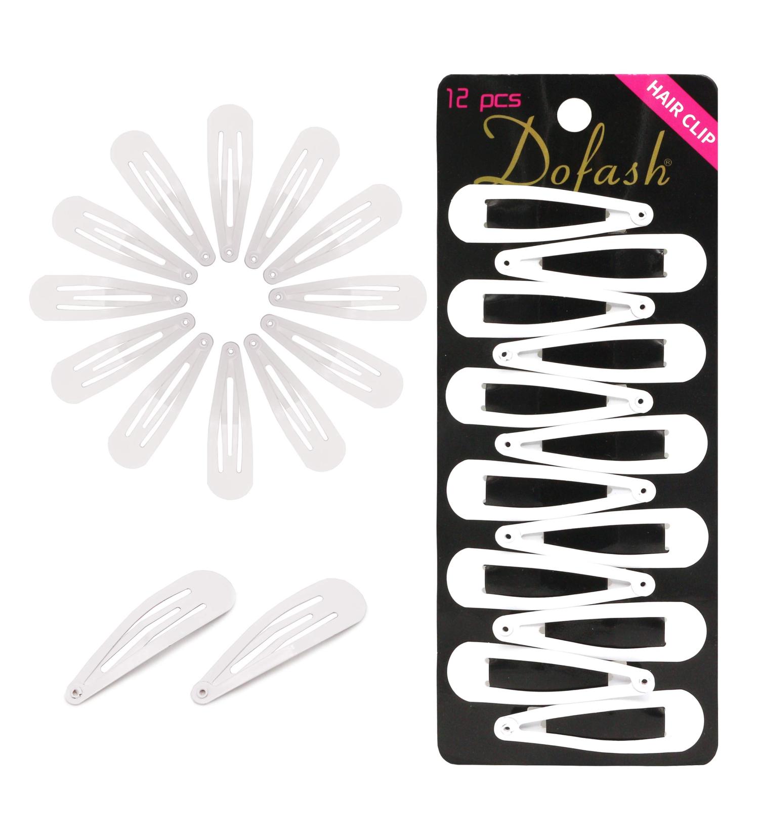 Dofash 12 Pieces Big Hair Snap Clips - 2 Inch White Metal Hair Clips for Girls & Women | Simple Hair Accessories - Buy Online on GoSupps.com