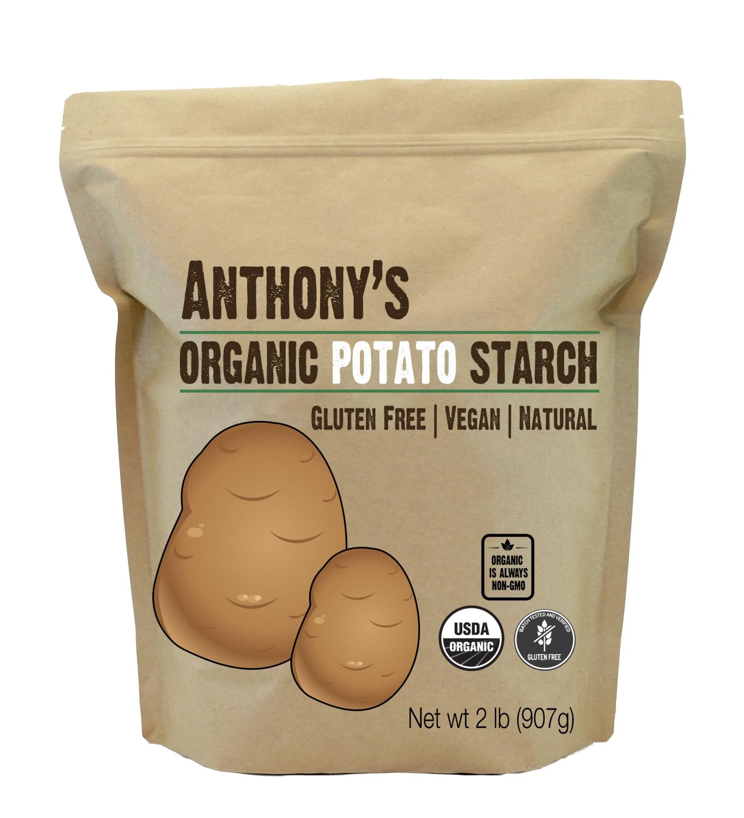 Anthony's Organic Potato Starch  Unmodified  2 lb  Gluten Free & Non GMO  Resistant Starch 2 Pound (Pack of 1) - Buy Online on GoSupps.com