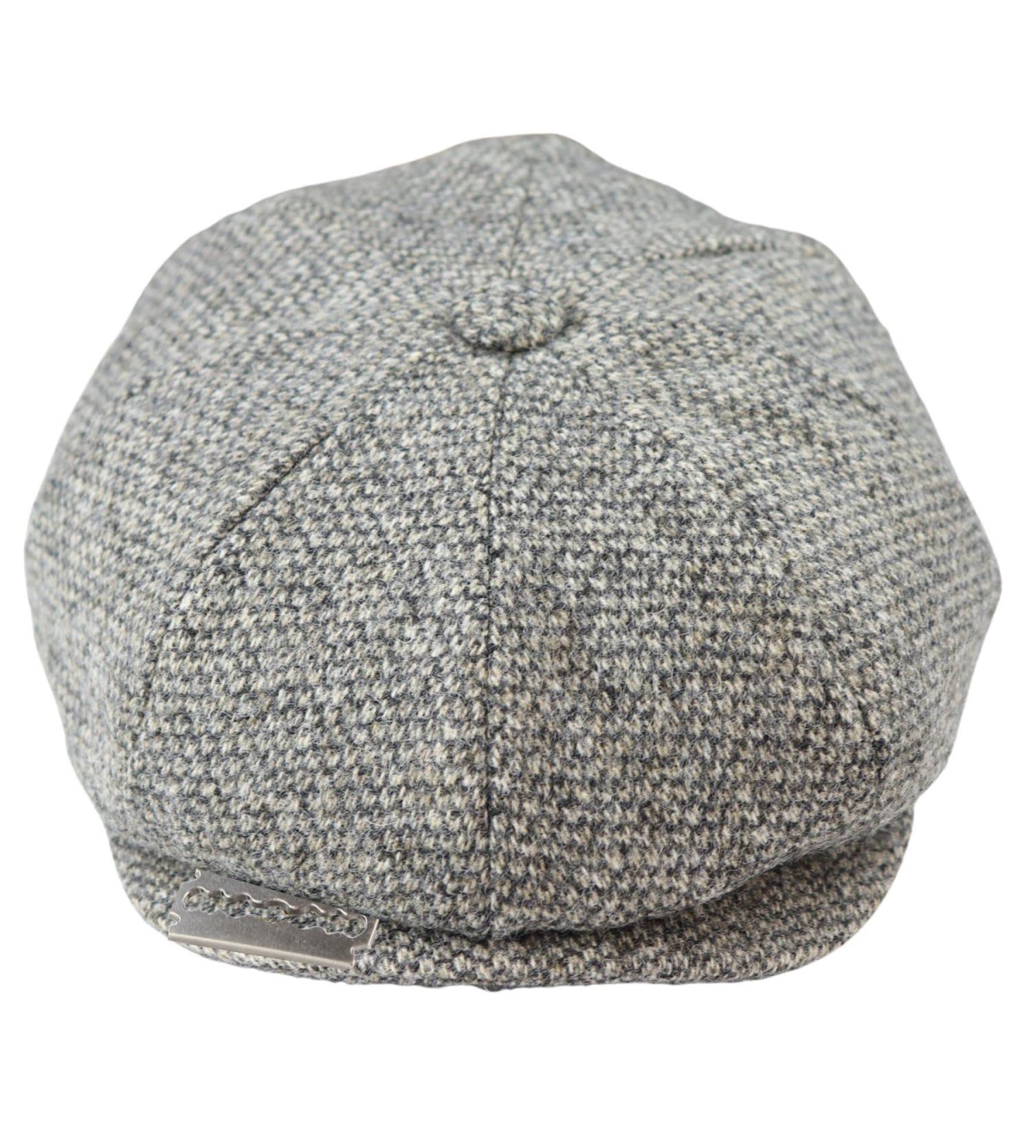 Shop TruClothing 8 Panel Baker Boy Hat - Vintage Tweed Wool in Light Grey | Classic Shelby Style for Men & Women - Buy Online on GoSupps.com