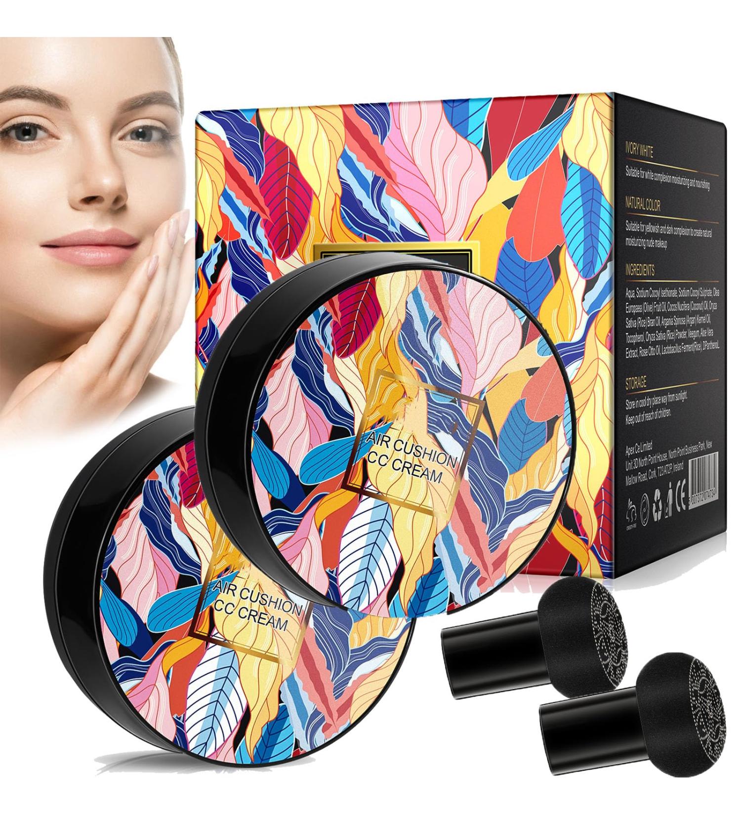 Indicativet Makeup 2024 New Mushroom Head Air Cushion CC Cream Air Cushion CC Cream Mushroom Head CC Cream Air Cushion for Women (Ivory+Natural) - Buy Online on GoSupps.com