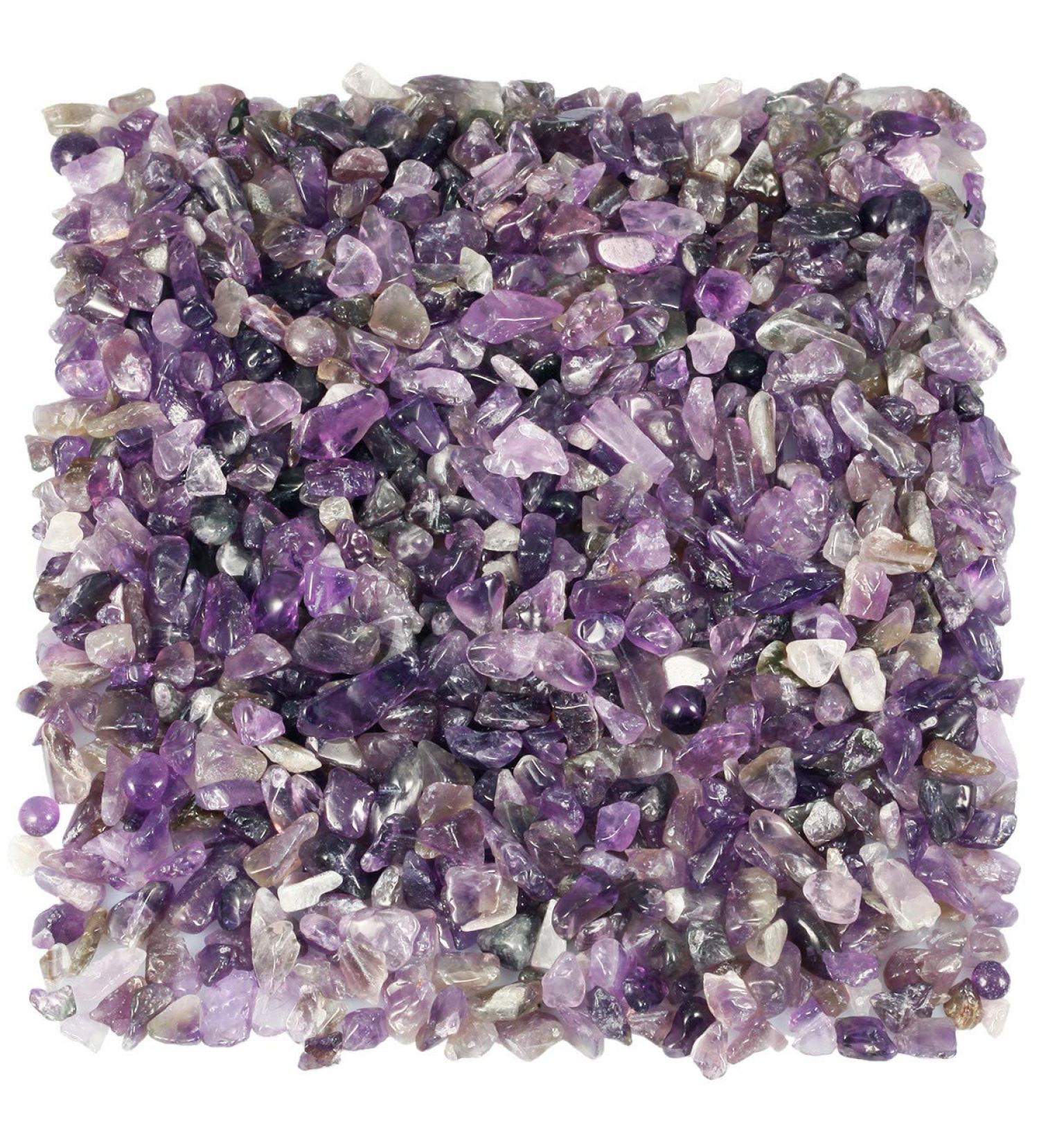 KYEYGWO Amethyst Tumbled Chips Crushed Natural Stone for Decoration Crystal Quartz Gravel Garden Decorative Stones 1 Pound(460 Gram) - Buy Online on GoSupps.com