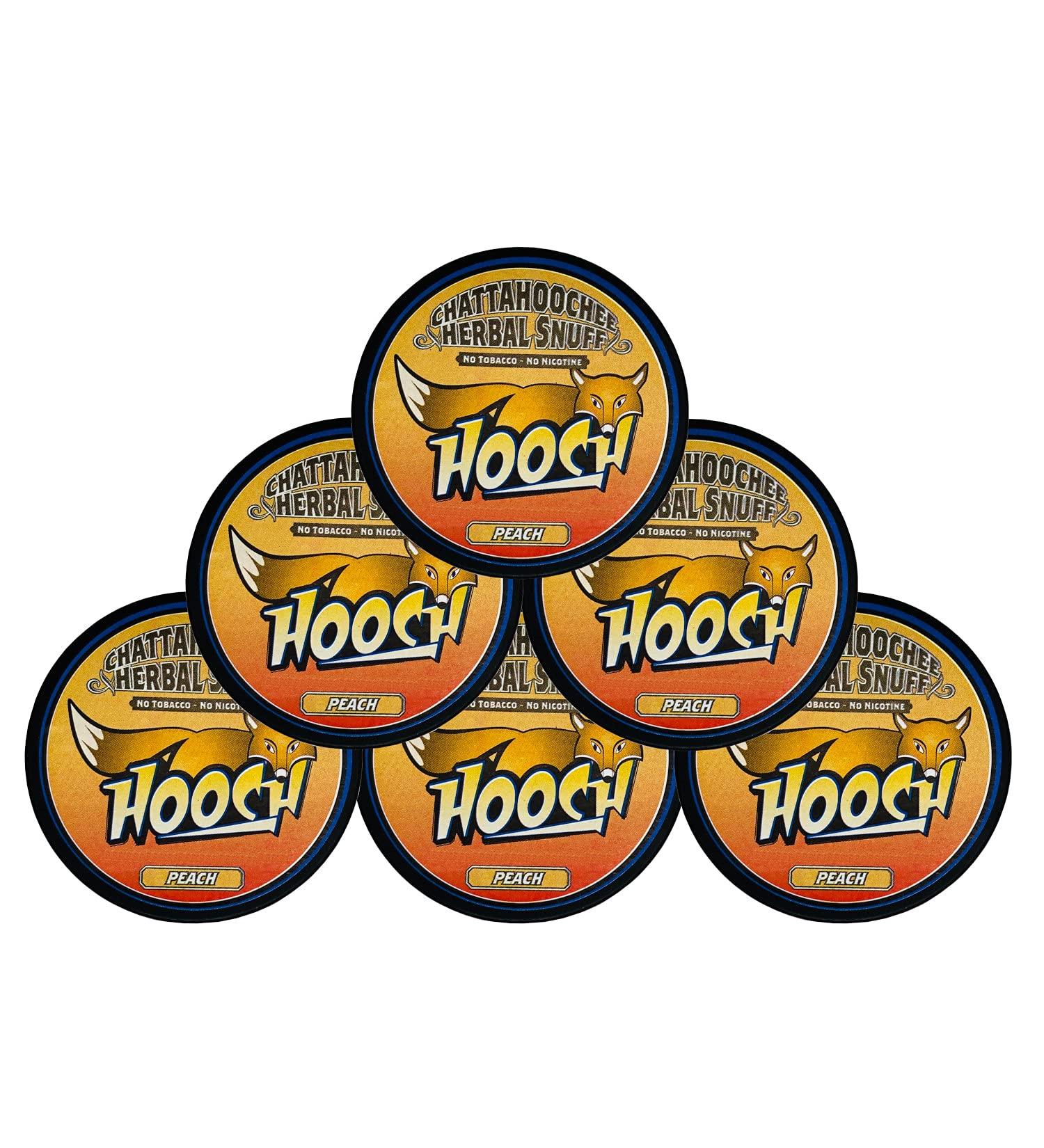 Hooch (6) Six Chattahoochee Herbal Snuff Cans 1.2oz/34g - PEACH - No Tobacco No Nicotine
