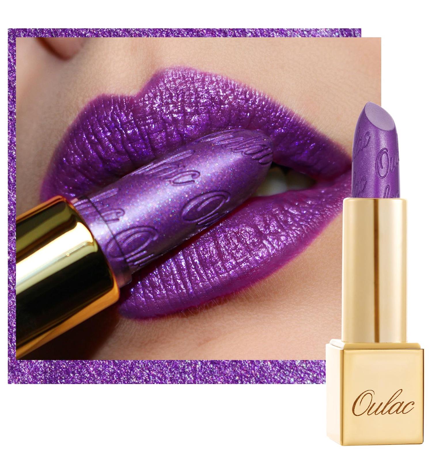Oulac Metallic Gloss Lipstick - Long-Lasting Violet Glitter Creamy Vegan Formula 3D Shine 4.3g - Royal Sash Purple (16) - Buy Online on GoSupps.com