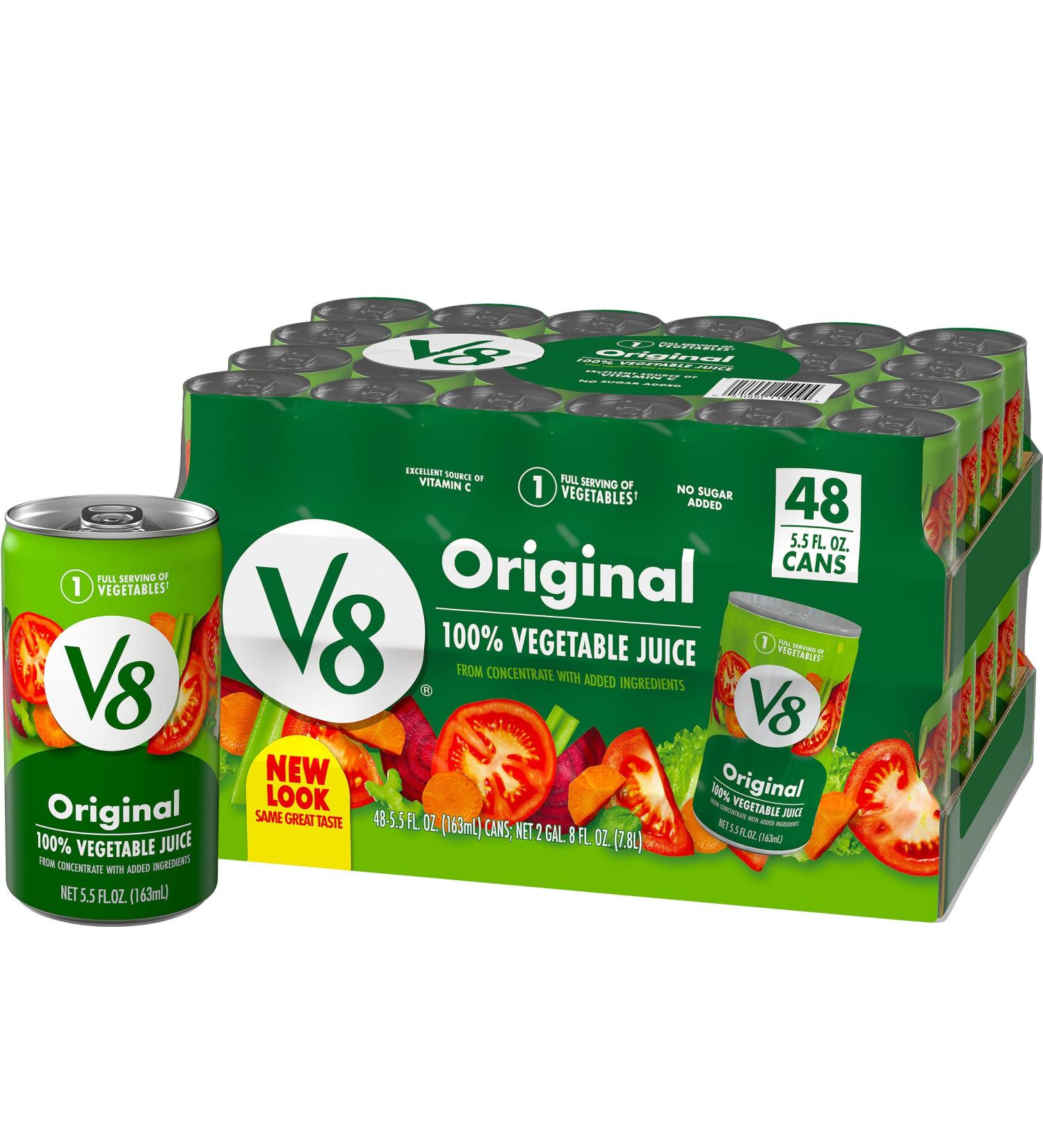 V8 Original 100% Vegetable Juice 5.5 FL OZ Can - Pack of 48 - Buy Online on GoSupps.com