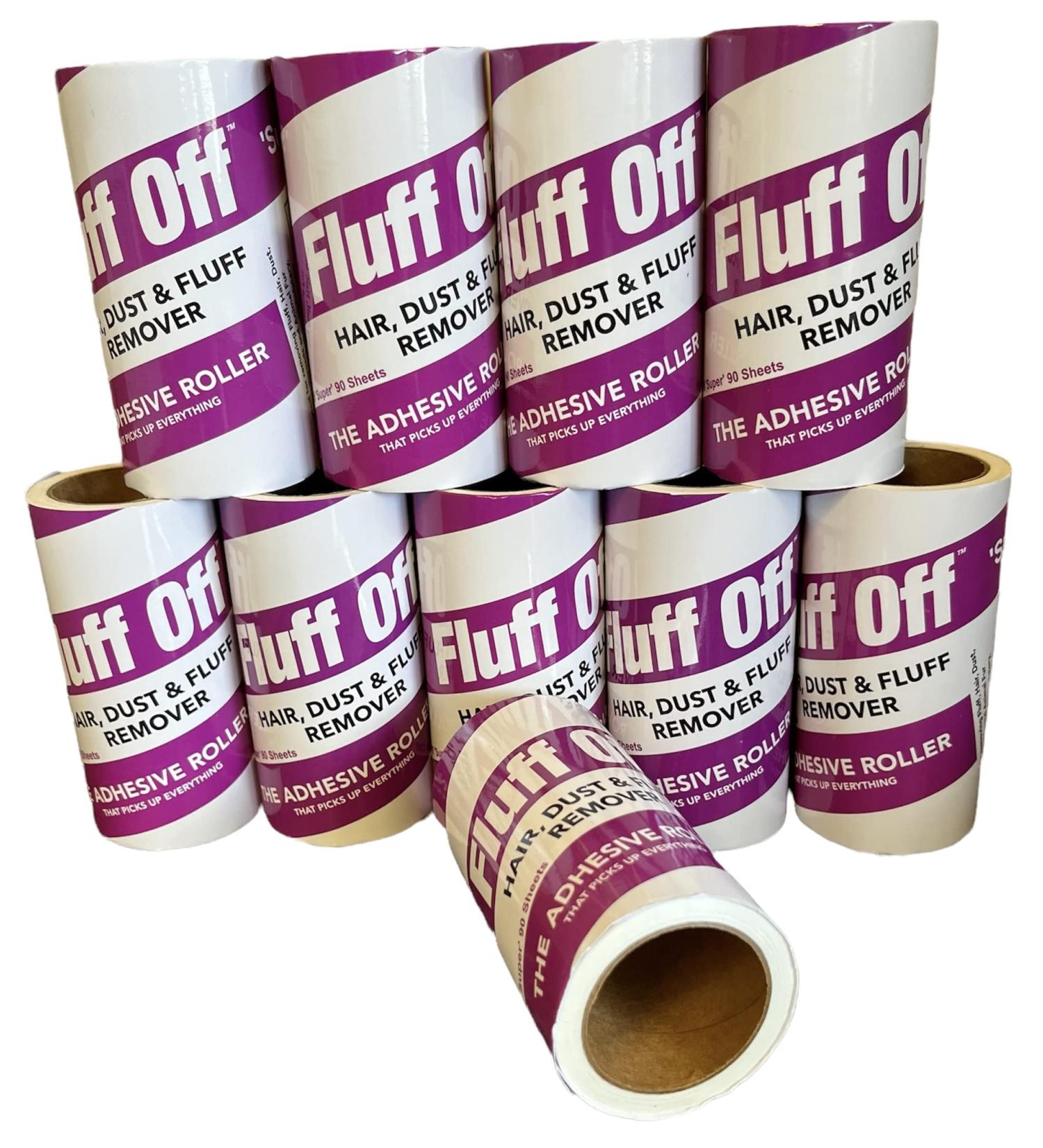 Fluff Off Super Lint Roller Refills 10 Pack of 90 Sheets (Totalling 900 Sheets) Extra Sticky Lint Roller Refills for Clothes Pet Hair and Furniture Will fit most lint roller handles - Buy Online on GoSupps.com