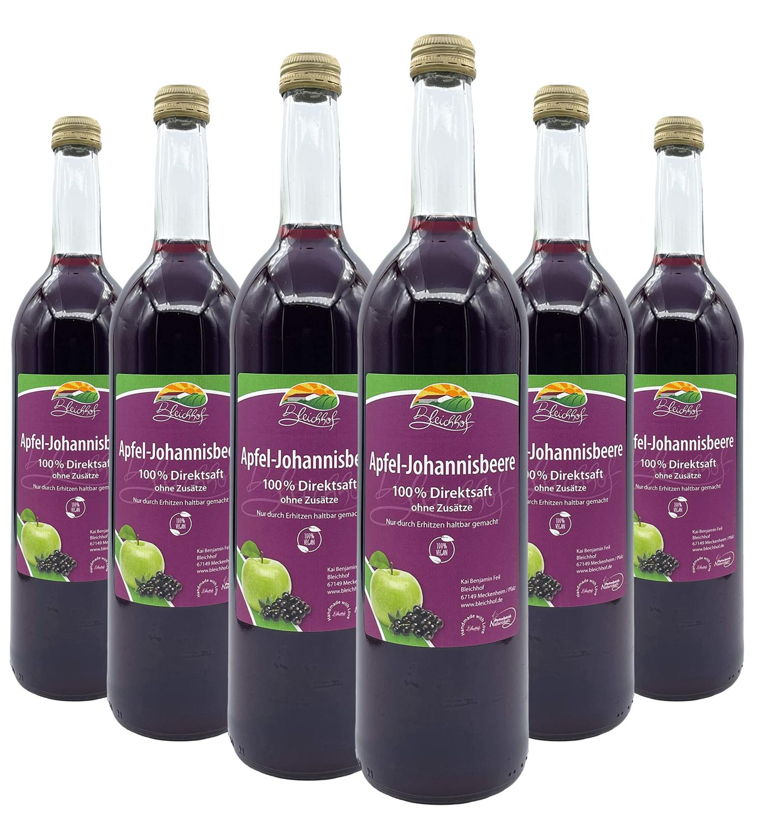 Bleichhof Apple-Currant Juice - 100% Pure Vegan Direct Juice No Added Sugar Pack of 6 (6x 0.72L) - International Shipping Available - Buy Online on GoSupps.com