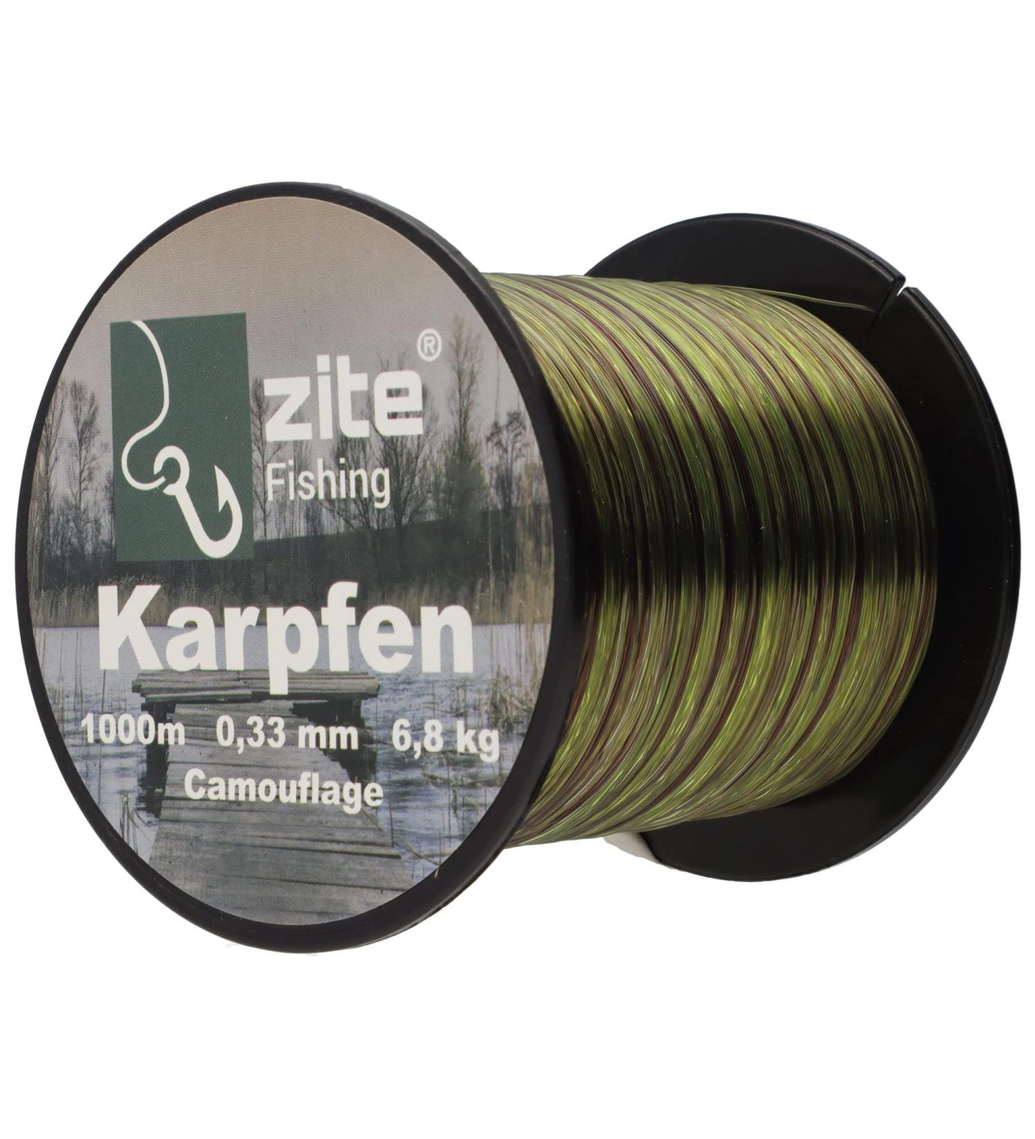 Zite Fishing Monofilament Line - Camouflage Carp Cord 0.33mm 1000m - Abrasion-Resistant Nylon with 6.8g Load Capacity for Superior Fishing Performance - Buy Online on GoSupps.com