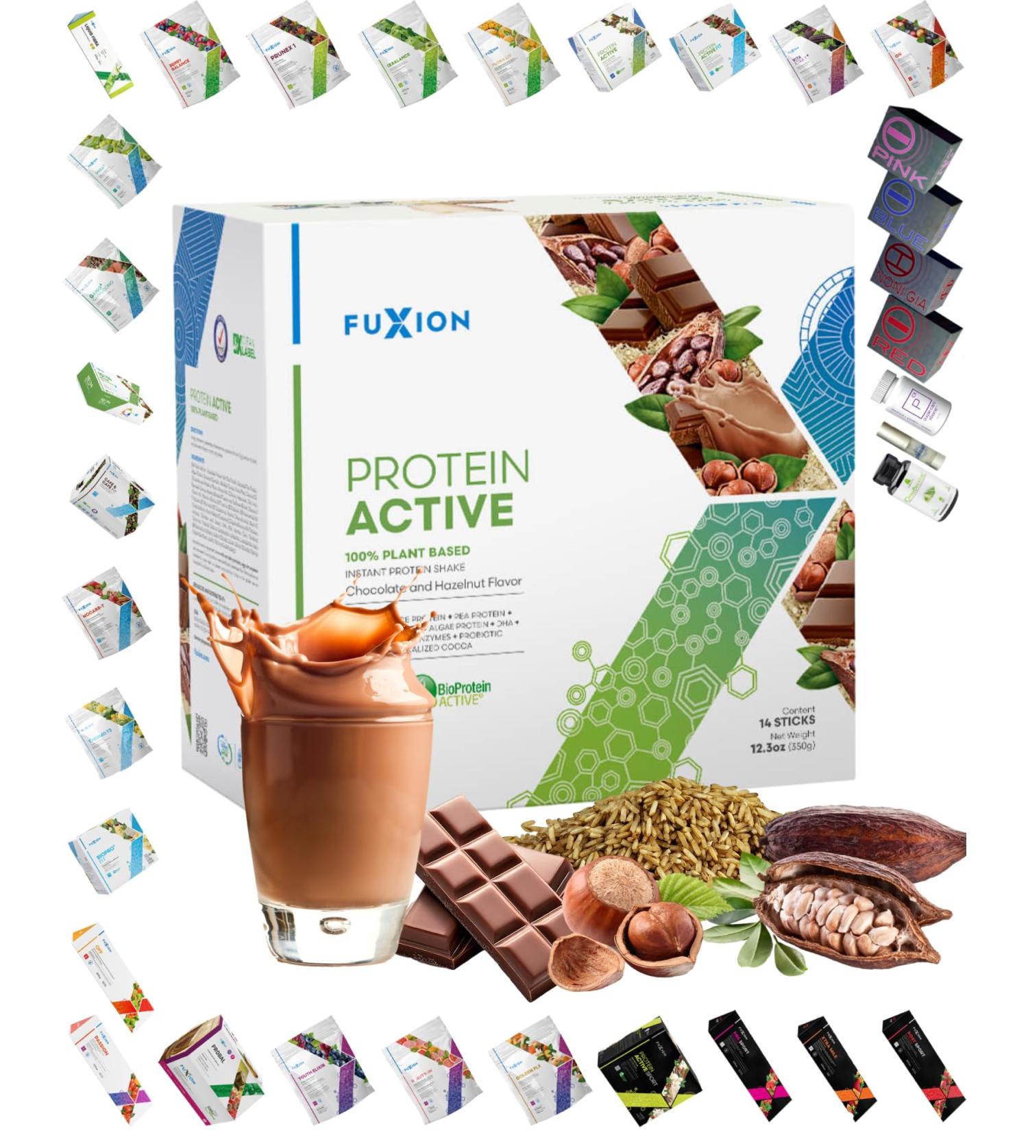 Fuxion CHOCOLATE AND HAZELNUT PROTEIN ACTIVE FIT BY FUXION (28 sticks)