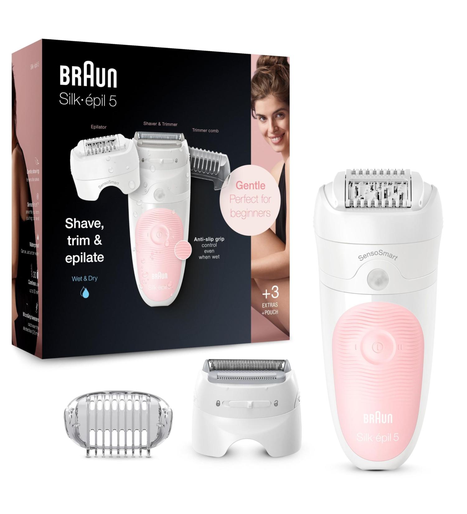 Buy Braun Silk- pil 5 Epilator for Women - Hair Removal Trimmer Massager Accessories Included - Model 5-620 Flamingo - Fast International Shipping - Buy Online on GoSupps.com
