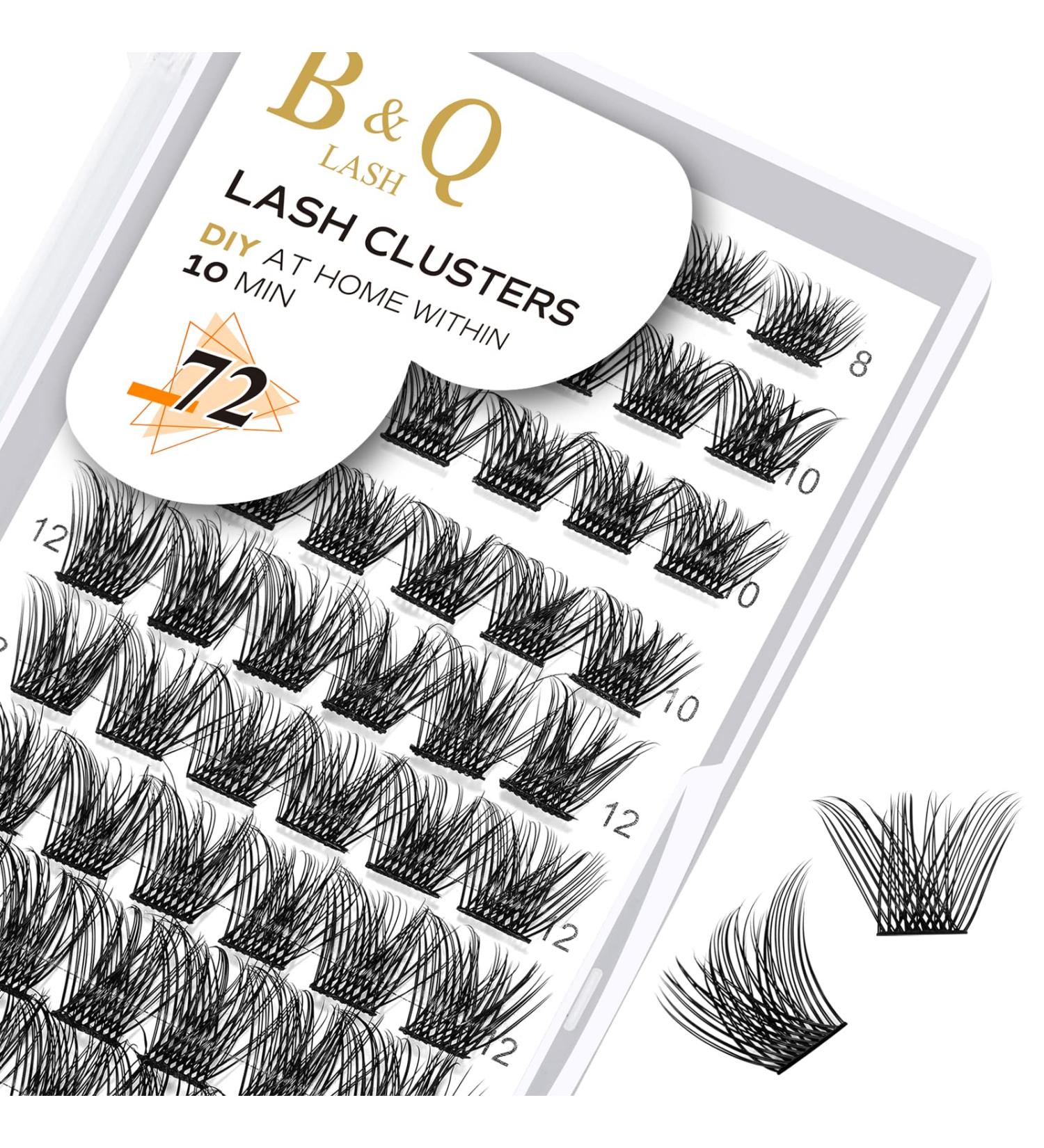 Buy 72PCS DIY Eyelash Extensions - Reusable Lash Clusters for Beginners | Single Eyelashes for At-Home Application (D-8-16 Mix) - Buy Online on GoSupps.com