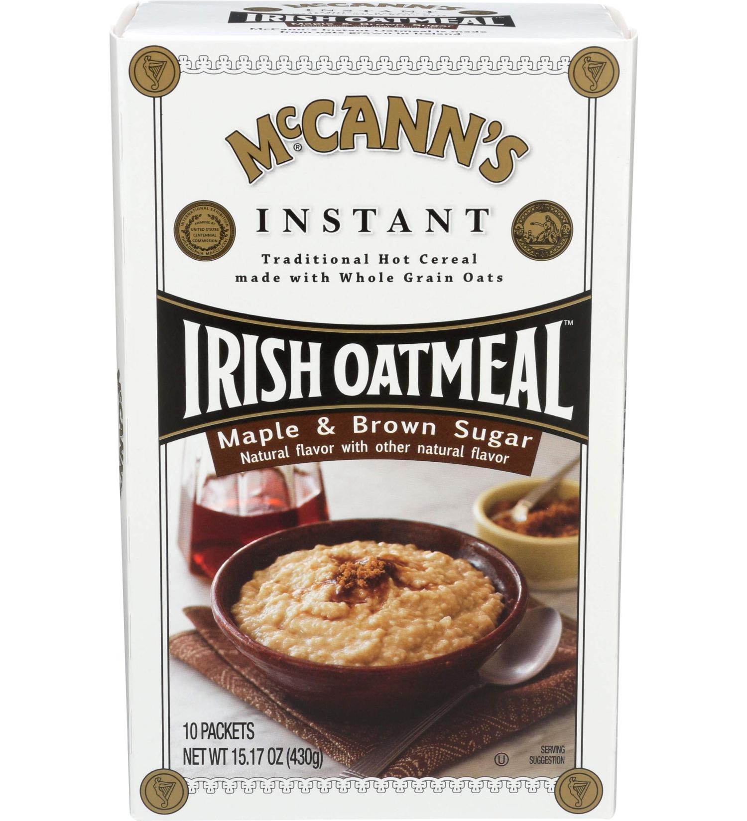 McCanns Maple & Brown Sugar Instant Irish Oatmeal 10ct 15.17oz - Pack of 1 - Buy Online on GoSupps.com