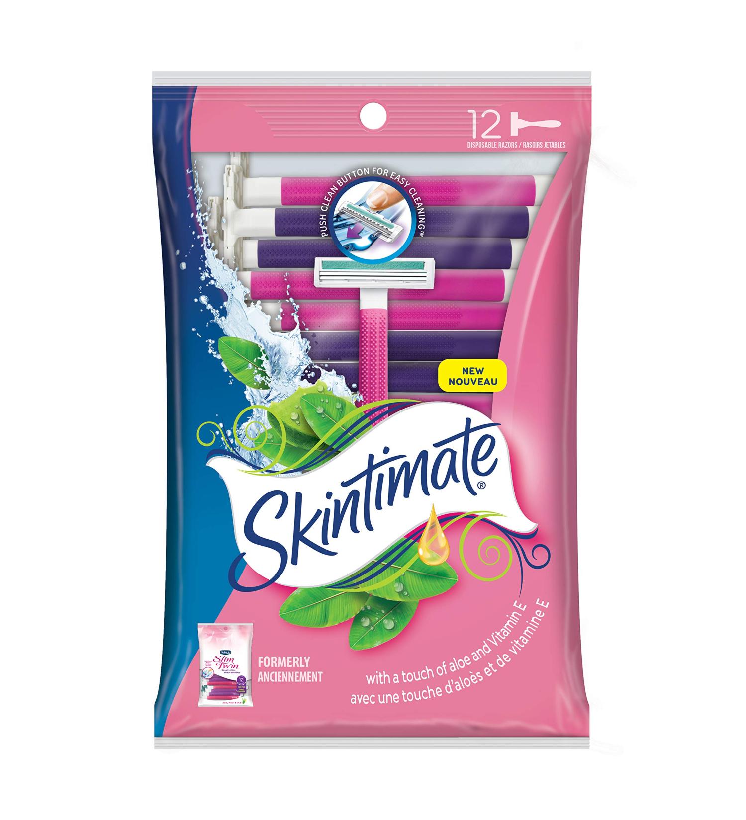 Skintimate Twin Blade Women's Disposable Razors 12 ct - Pack of 2 - Buy Online on GoSupps.com