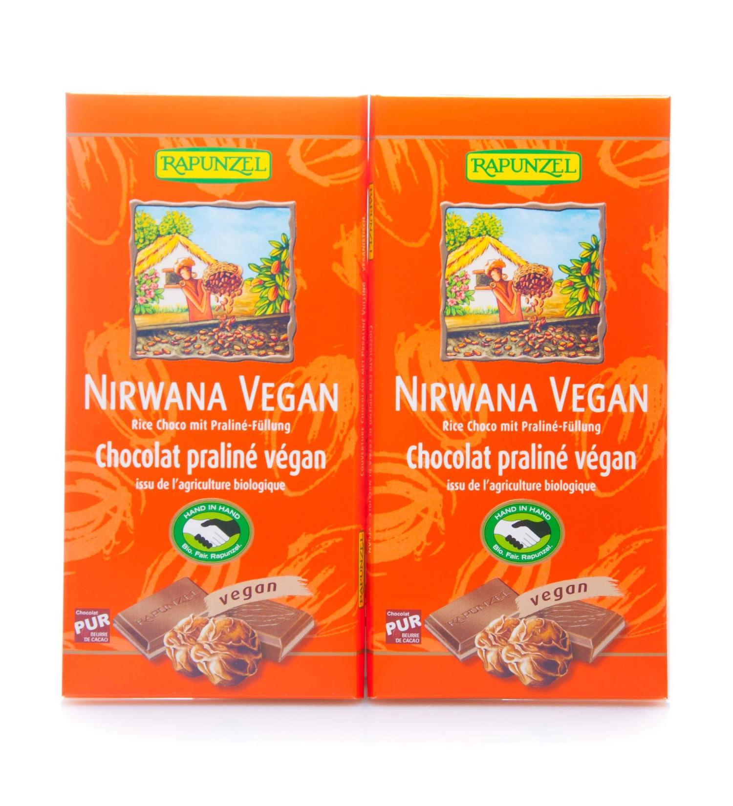  Rapunzel Rapunzel Organic Vegan Nirwana Chocolate with HIH Chocolate Filling (2 x 100g) - Buy Online on GoSupps.com