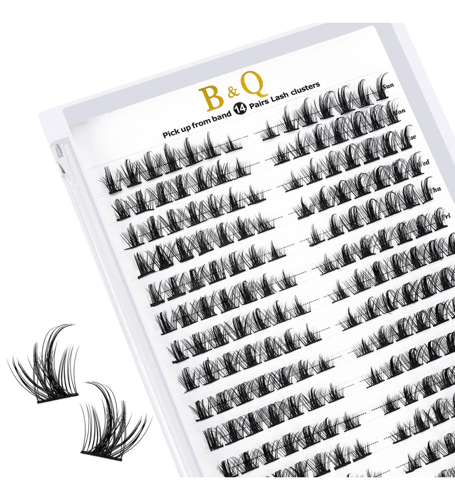 72 D-Curl B&Q Lash Clusters for DIY Natural Eyelash Extensions | Soft Fluffy D-MIX B 40 Clusters | UK-FD-B40-D-MIX - Buy Online on GoSupps.com