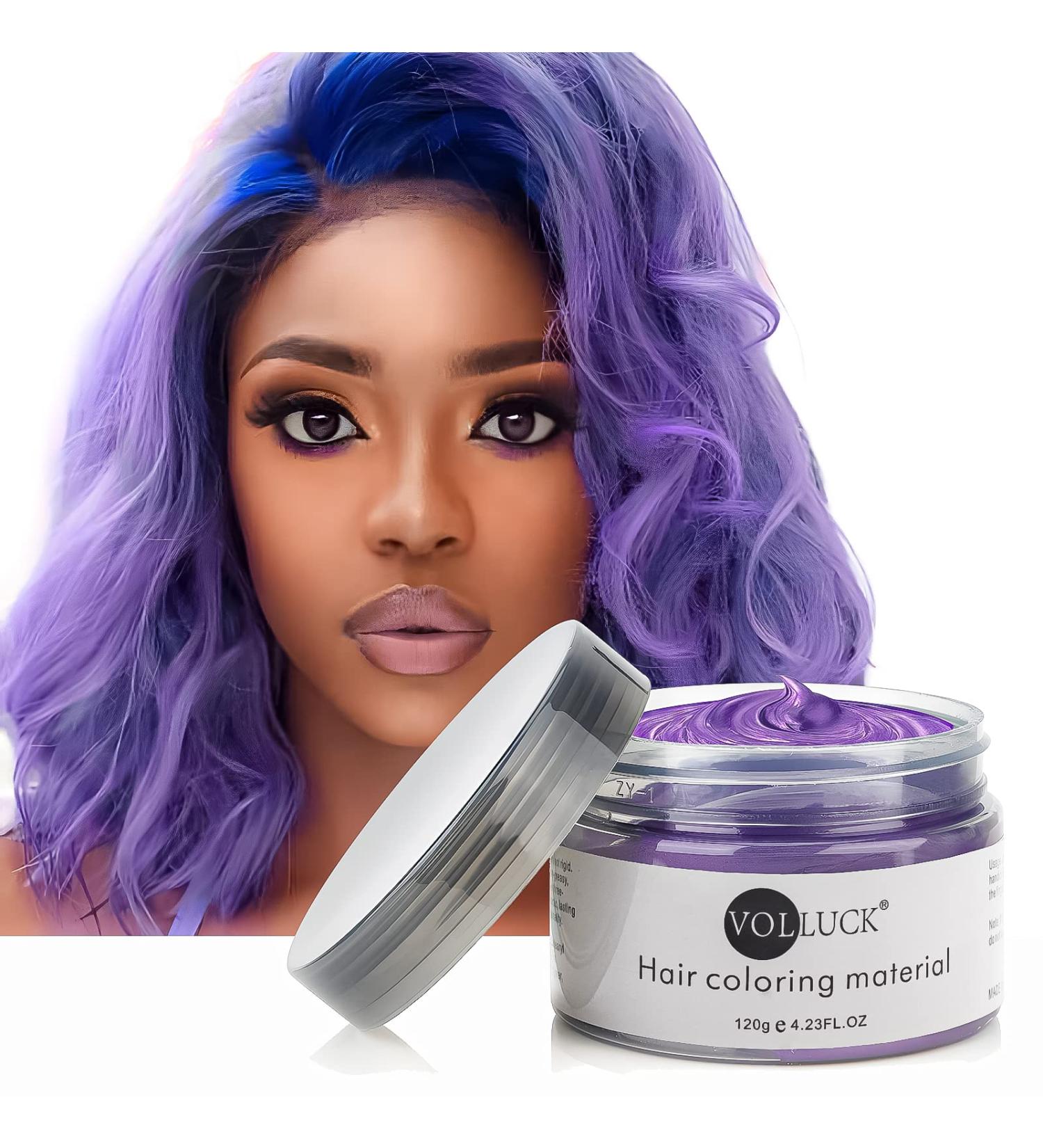 VOLLUCK Purple Hair Coloring Wax 4.23 oz - Temporary & Natural Hair Dye for Cosplay & Halloween Party - Buy Online on GoSupps.com