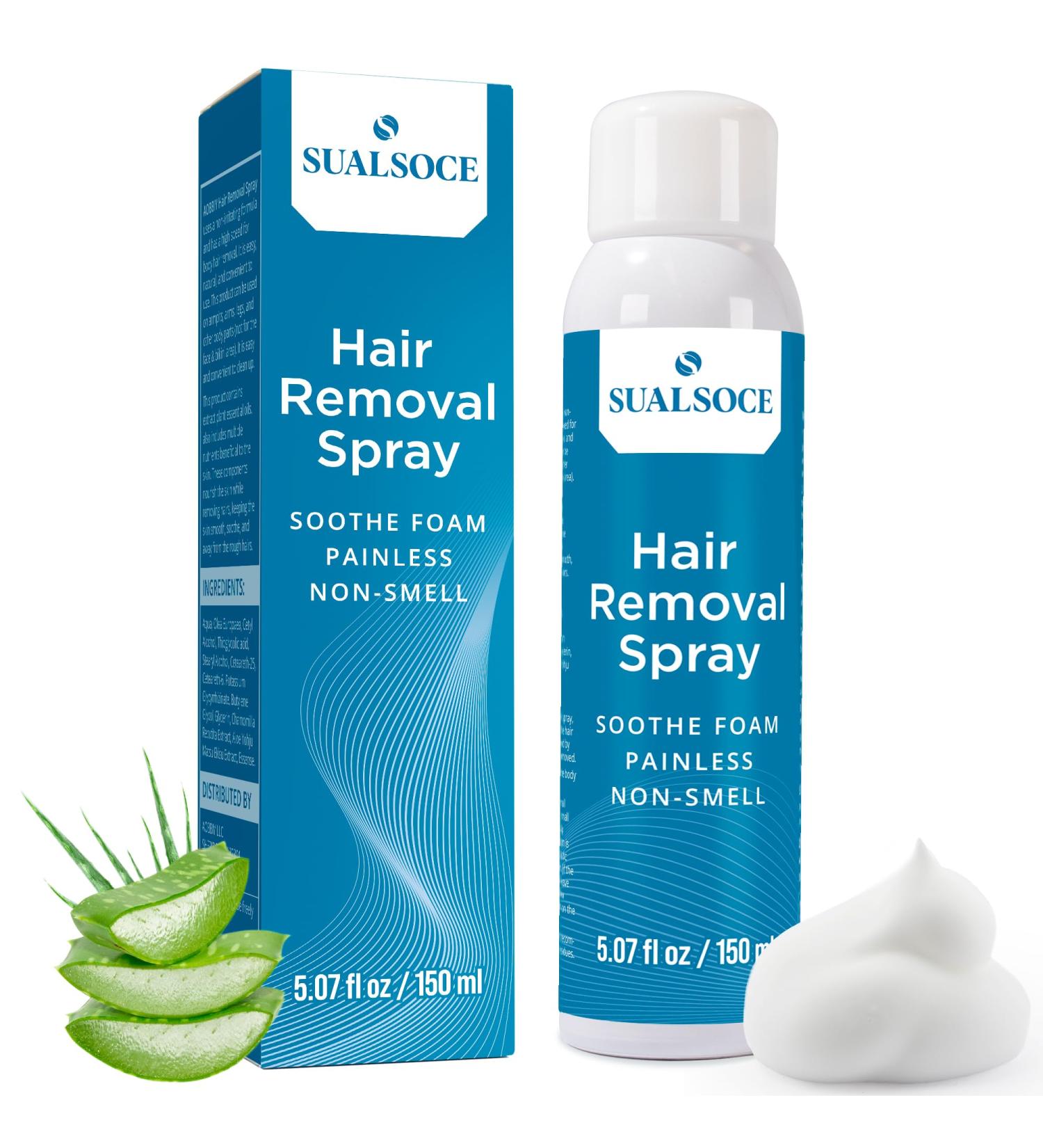 Hair Removal Spray Foam - 100% Natural Formula Painless & Effective Depilatory Cream for Body & Intimate Areas - Suitable for Women & Men - Buy Online on GoSupps.com