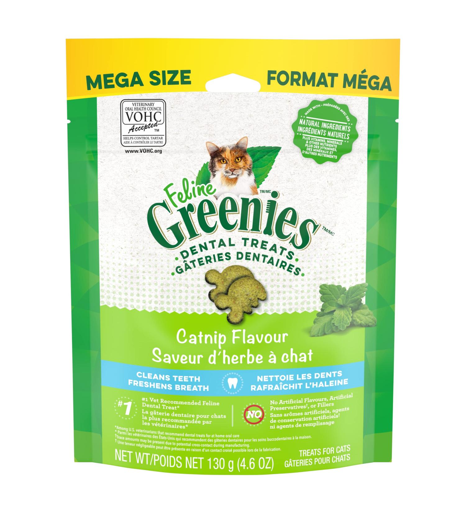 FELINE GREENIES Cat Treats Natural Dental Care Catnip Flavour 4.6oz. Pouch Catnip 130 g (Pack of 1) - Buy Online on GoSupps.com