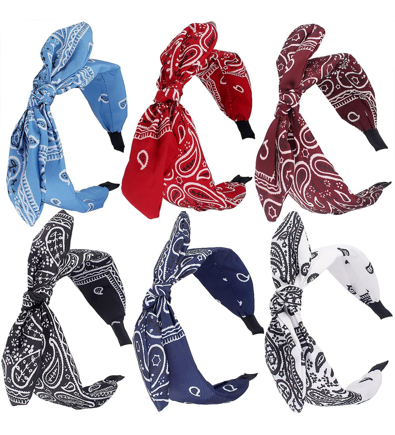 TOBATOBA Bandana Headband for Women 6Pcs Color 1 - Cute Rabbit Ear Hair Bows for Women - Buy Online on GoSupps.com