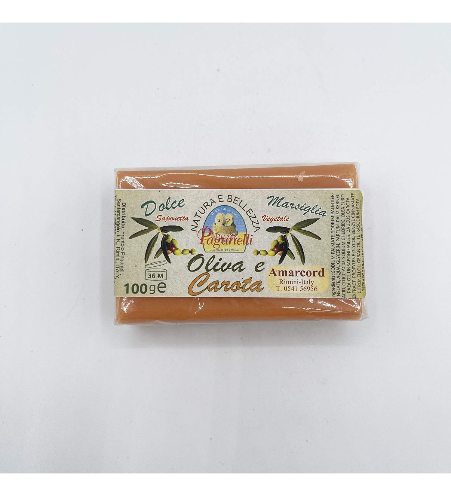 amarcord Nature and Beauty. Vegetable Soap Olive and Carrot 100 g Made In Italy