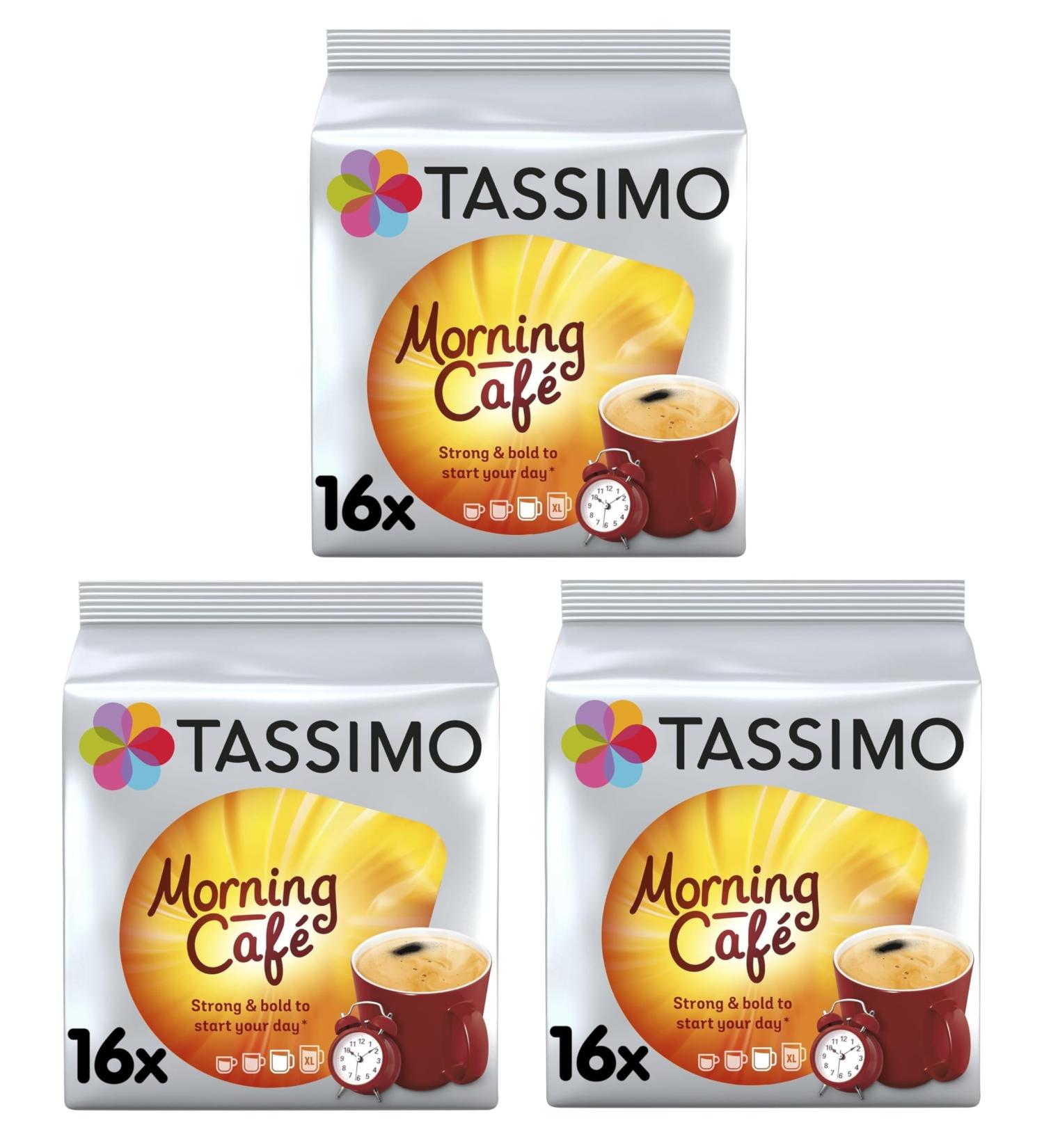 Tassimo Morning Caf Coffee Pods x16 (Pack of 3 Total 48 Drinks) - Buy Online on GoSupps.com