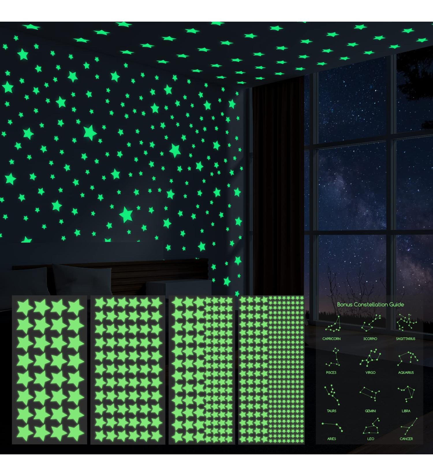 Glow in The Dark Star Wall Stickers - 521pcs Realistic 3D Luminous Stars for Kids Bedroom Decor - Buy Online on GoSupps.com