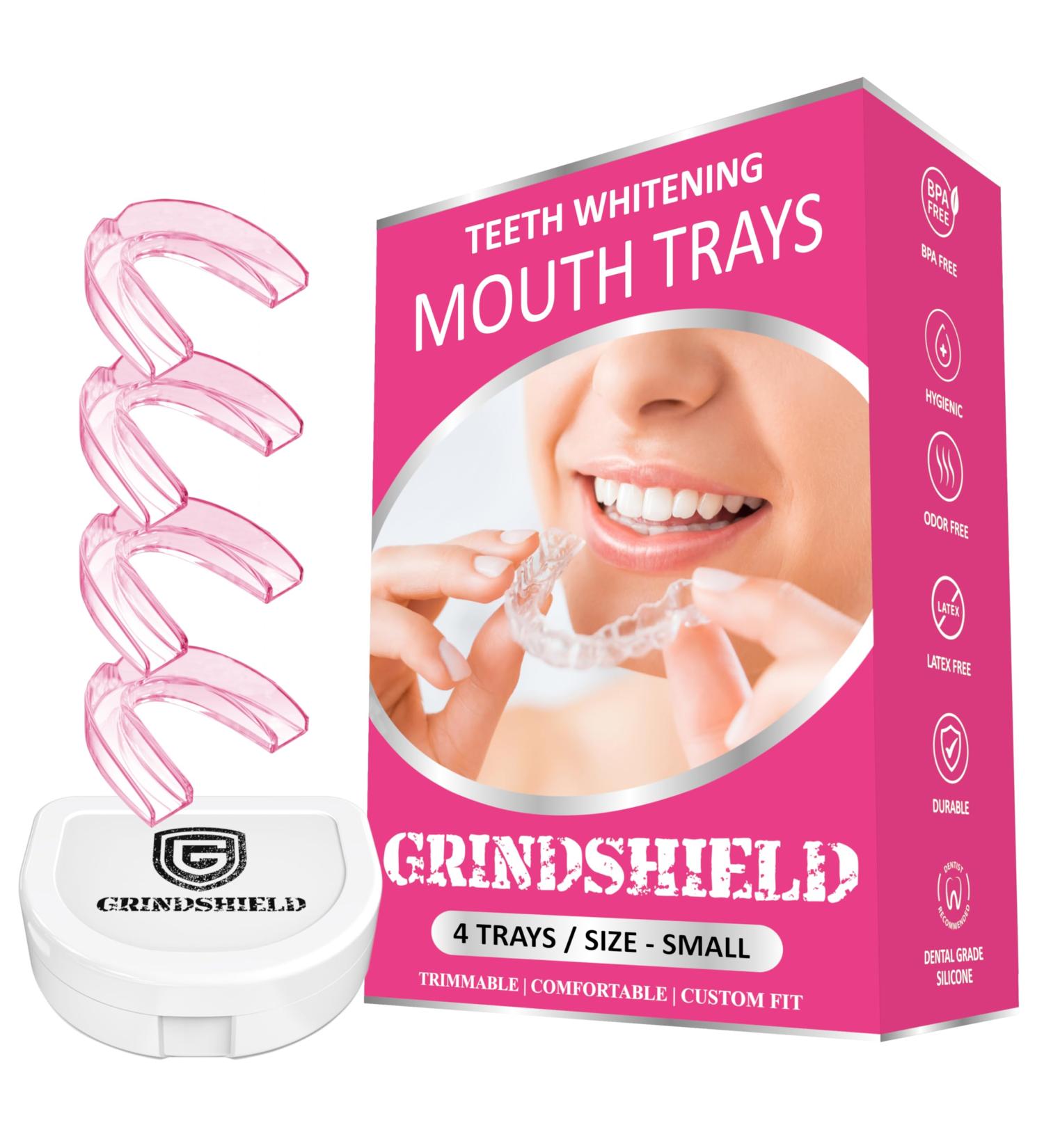 Teeth Whitening Trays for Women - Custom Fit Comfortable & Non-Bulky - 4 Moldable Mouth Trays with Case for Perfect Gel Coverage - Buy Online on GoSupps.com