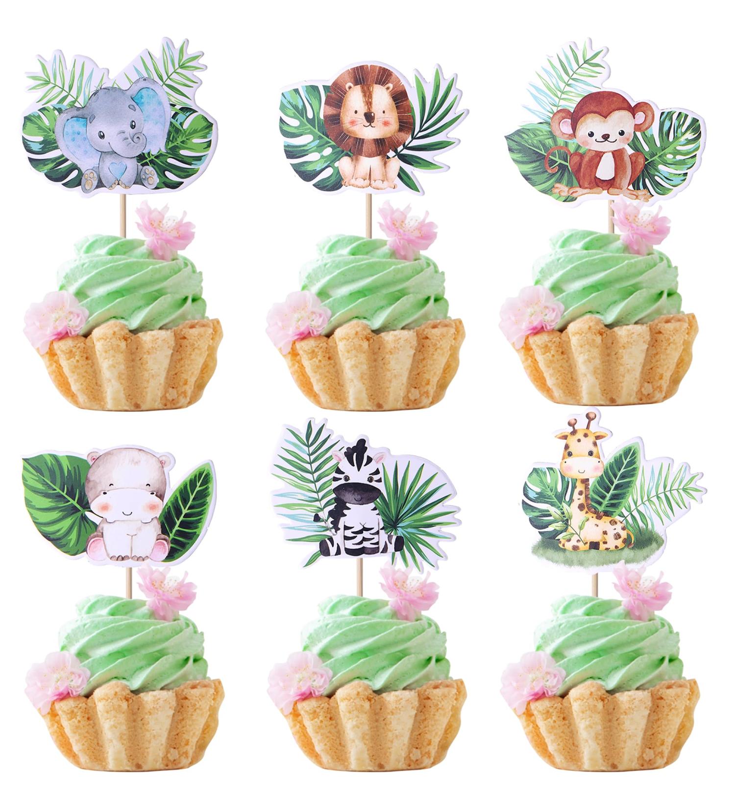 36-Piece Woodland Animal Cupcake Topper Set - Jungle Safari & Baby Shower Decorations - Buy Online on GoSupps.com