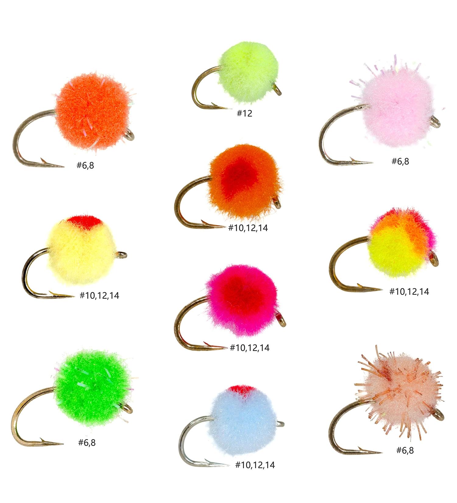 ROKC Producing Fly Fishing Flies Assortment | Dry Flies, Wet Flies, Nymphs, Streamers Flies, Caddis, Hopper | Trout, Bass, Steelhead Fishing Lure Set 24 Eggs