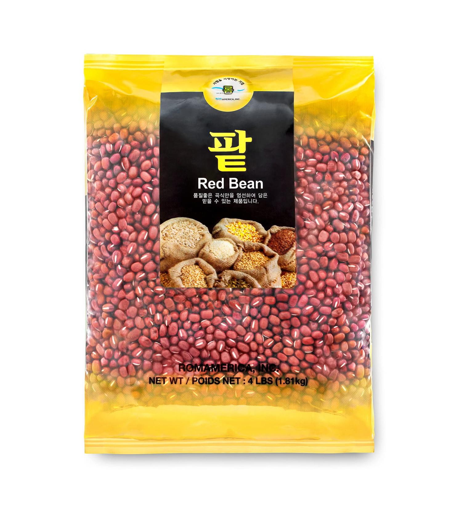 ROM AMERICA Whole Raw Dried Adzuki Red Beans - 4 lb - For Soups, Salads, Japanese Desserts, Korean Red Bean Paste, Mochi Filling - Asian Cooking Essential - Buy Online on GoSupps.com
