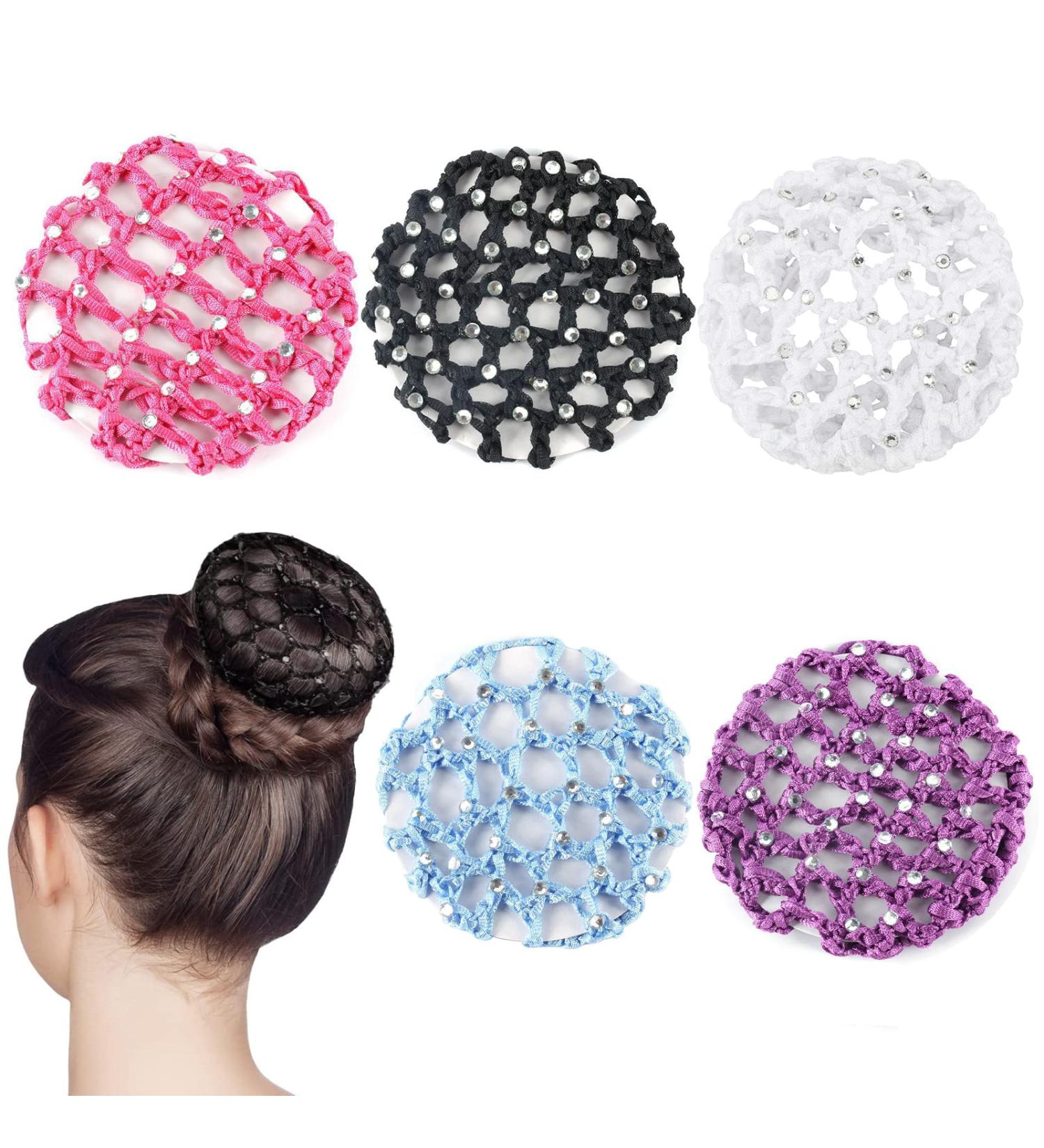 Premium Hair Nets for Perfect Hairstyles | 5-Piece Set | Bun & Ballet Styles with Rhinestones - Buy Online on GoSupps.com