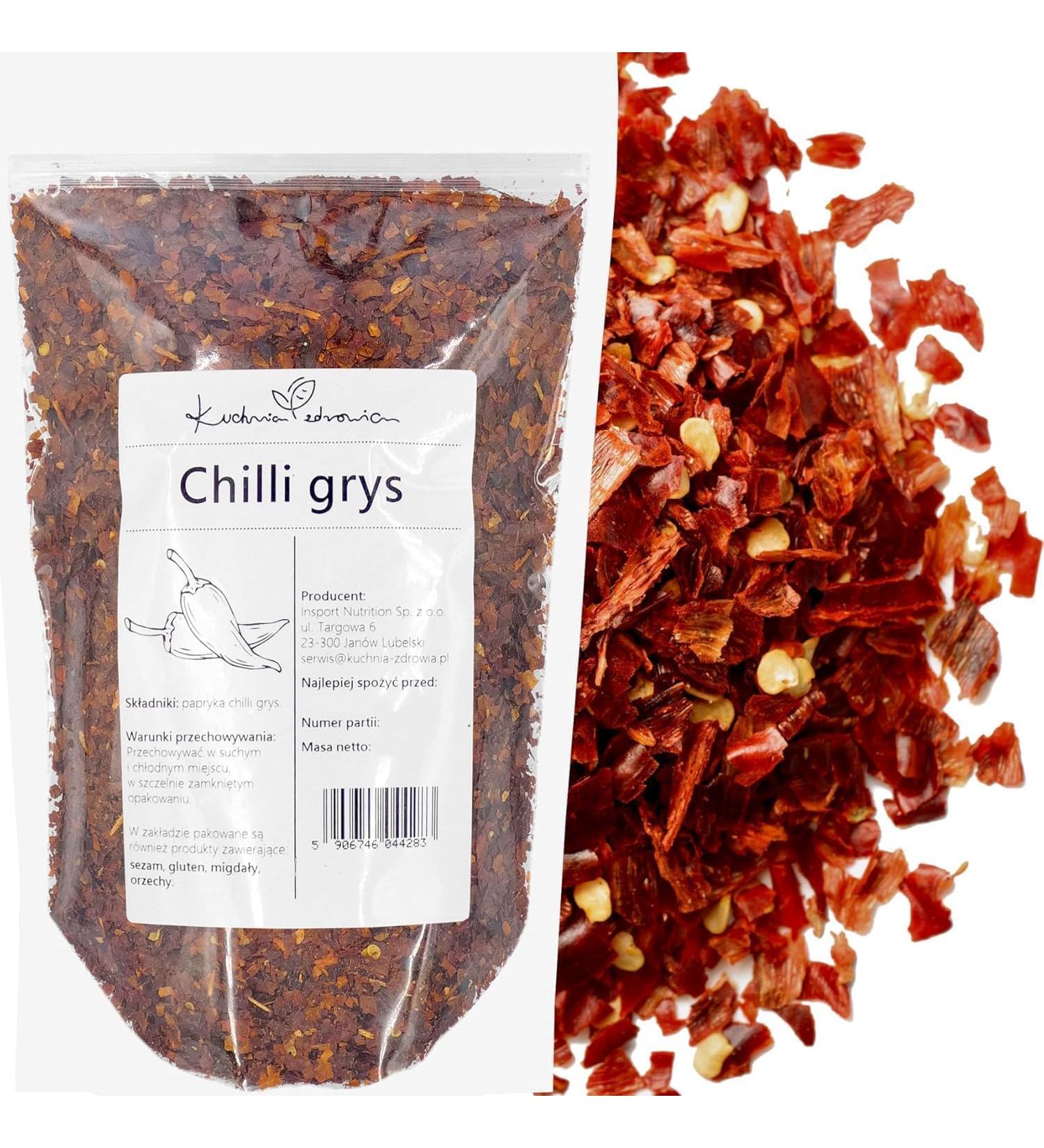 Kuchnia Zdrowia - Chilli flakes - Dried chili pepper - Aromatic spice - High quality - Leak proof packaging with zipper - Doy - Buy Online on GoSupps.com