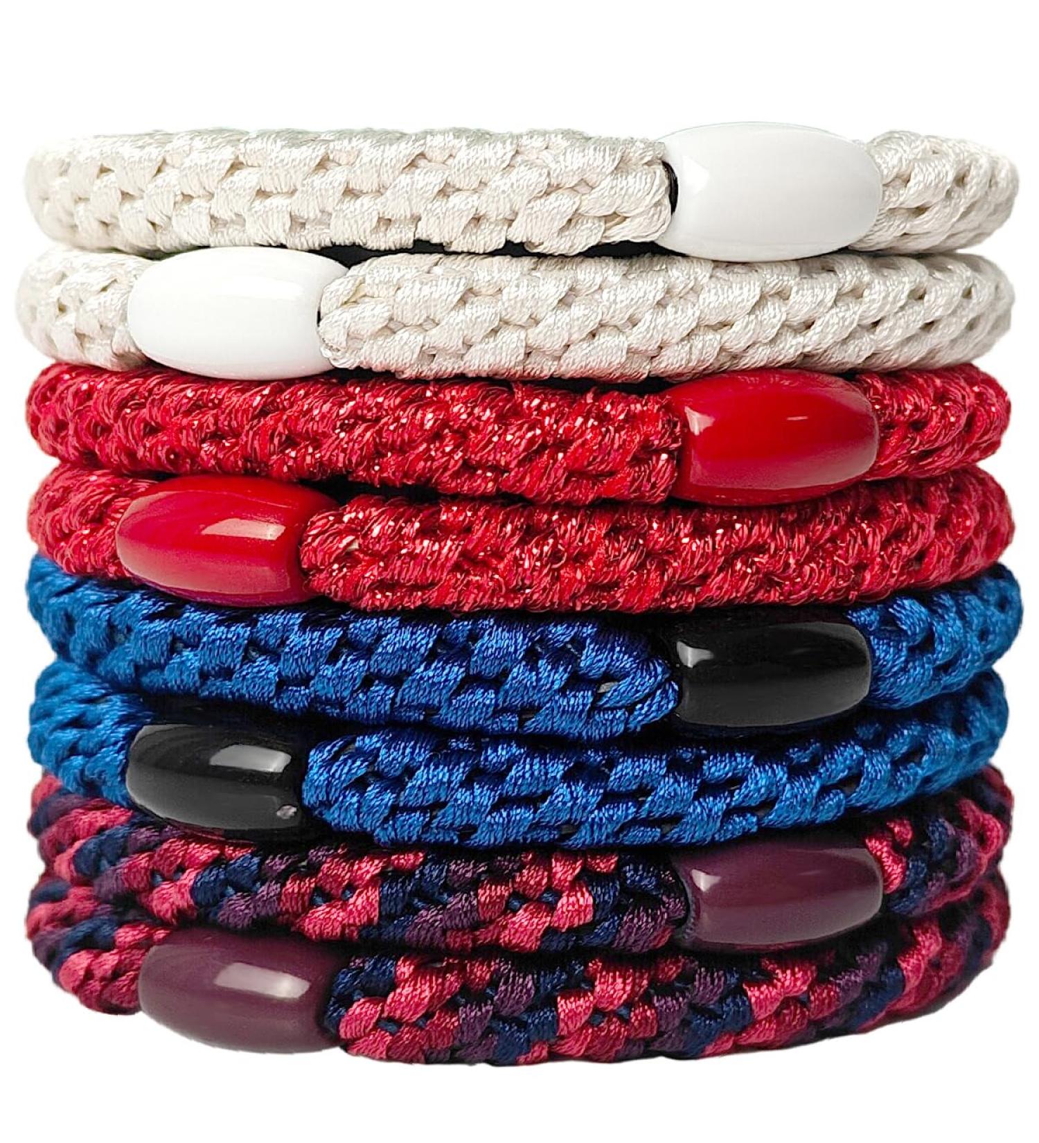 AXEN 8PCS Elastic Hair Ties for Women & Girls - Soft Woven Cotton Ponytail Holders for Thick & Curly Hair - Vibrant Colors - Buy Online on GoSupps.com