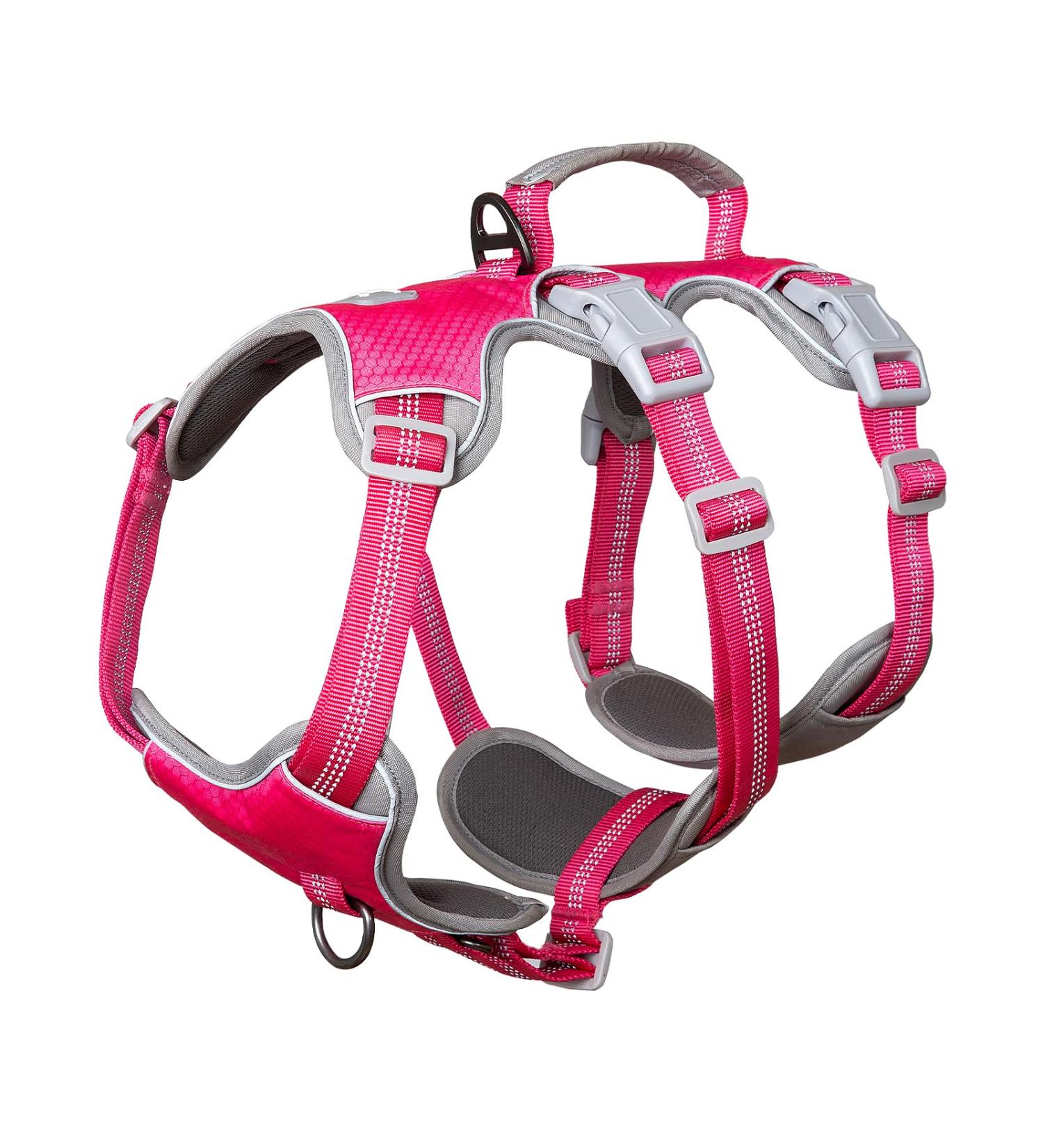 Huntboo Reflective Dog Harness & Dishes - Padded Waterproof Adjustable Vest for Large Dogs (Rose Red L) - Perfect for Walks & Racing - Buy Online on GoSupps.com