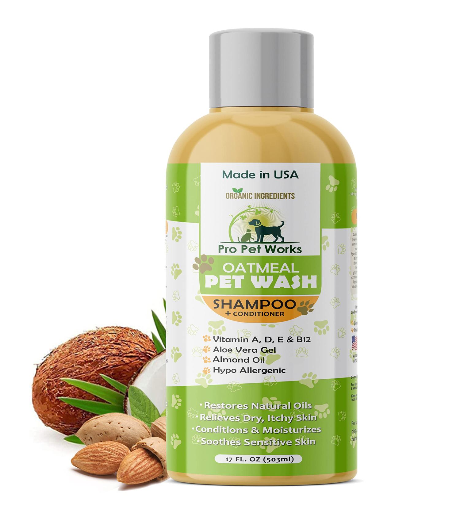 Pro Pet Works Organic 5-in-1 Oatmeal Dog Shampoo & Conditioner 17oz - Made in USA for Dandruff, Allergies & Itchy Skin - Puppy Grooming for Dogs & Cats - Soap & Sulfate Free - Buy Online on GoSupps.com